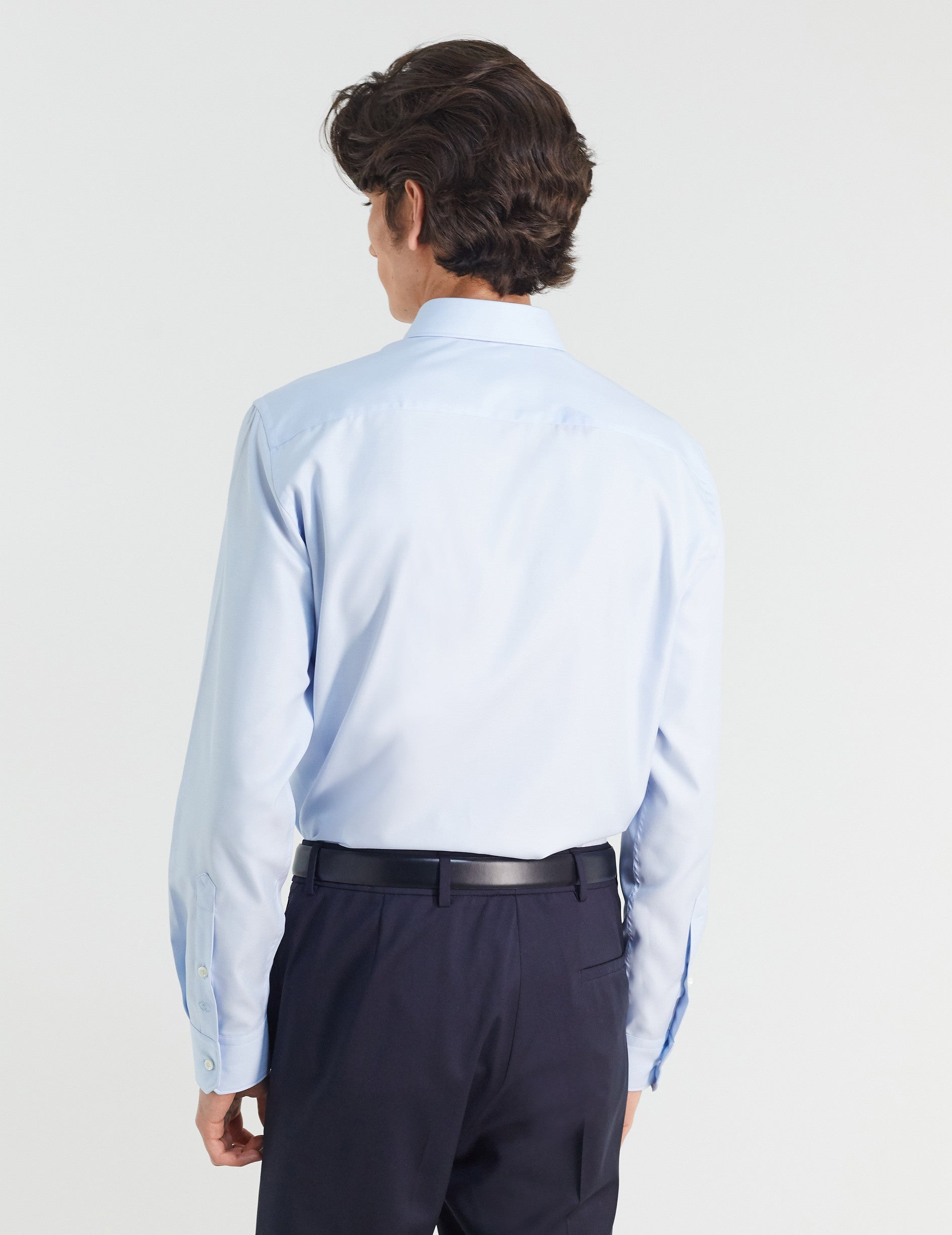 Chemise Semi-ajustée bleue - Façonné - Col Figaret