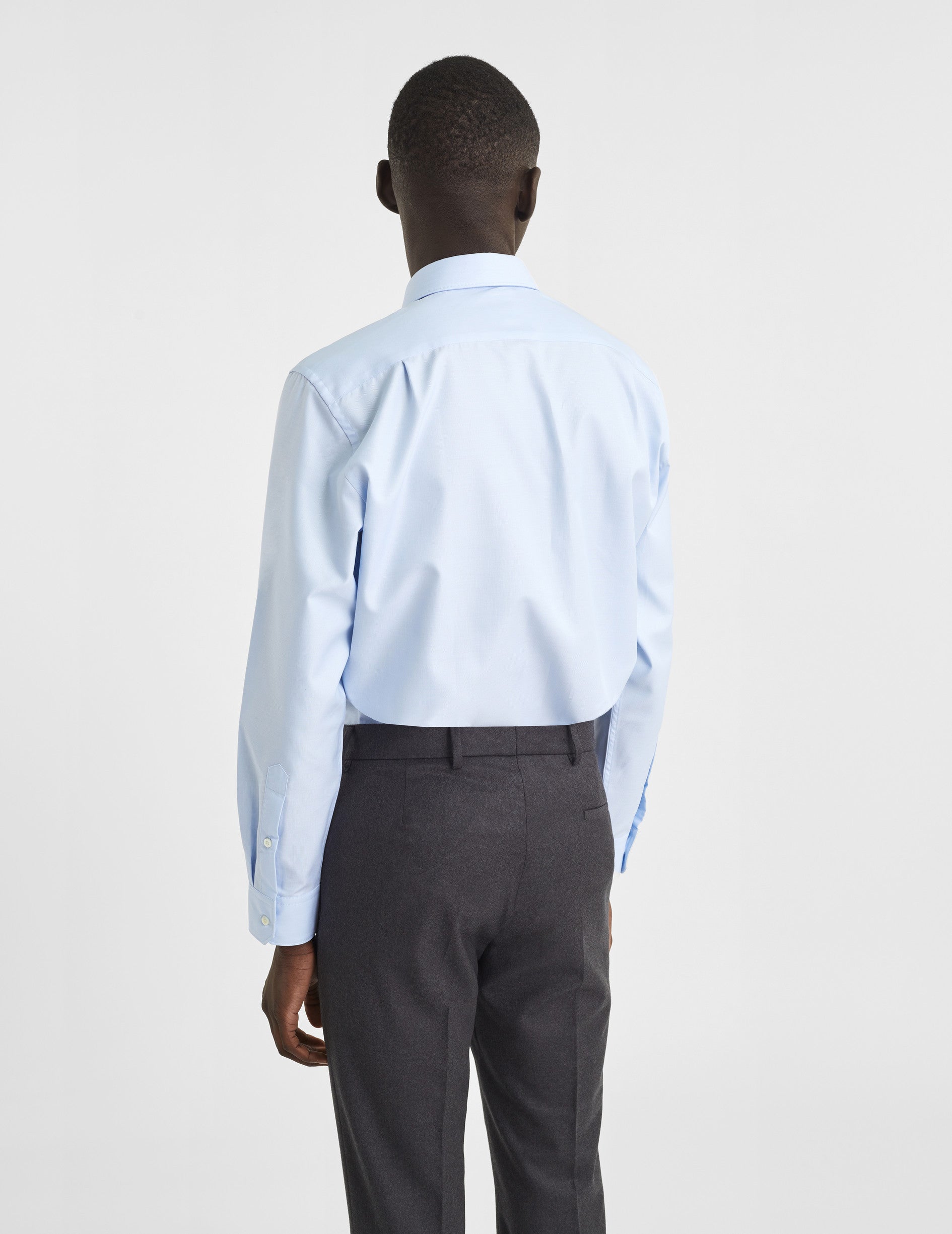 Chemise Classique bleue - Façonné - Col Figaret