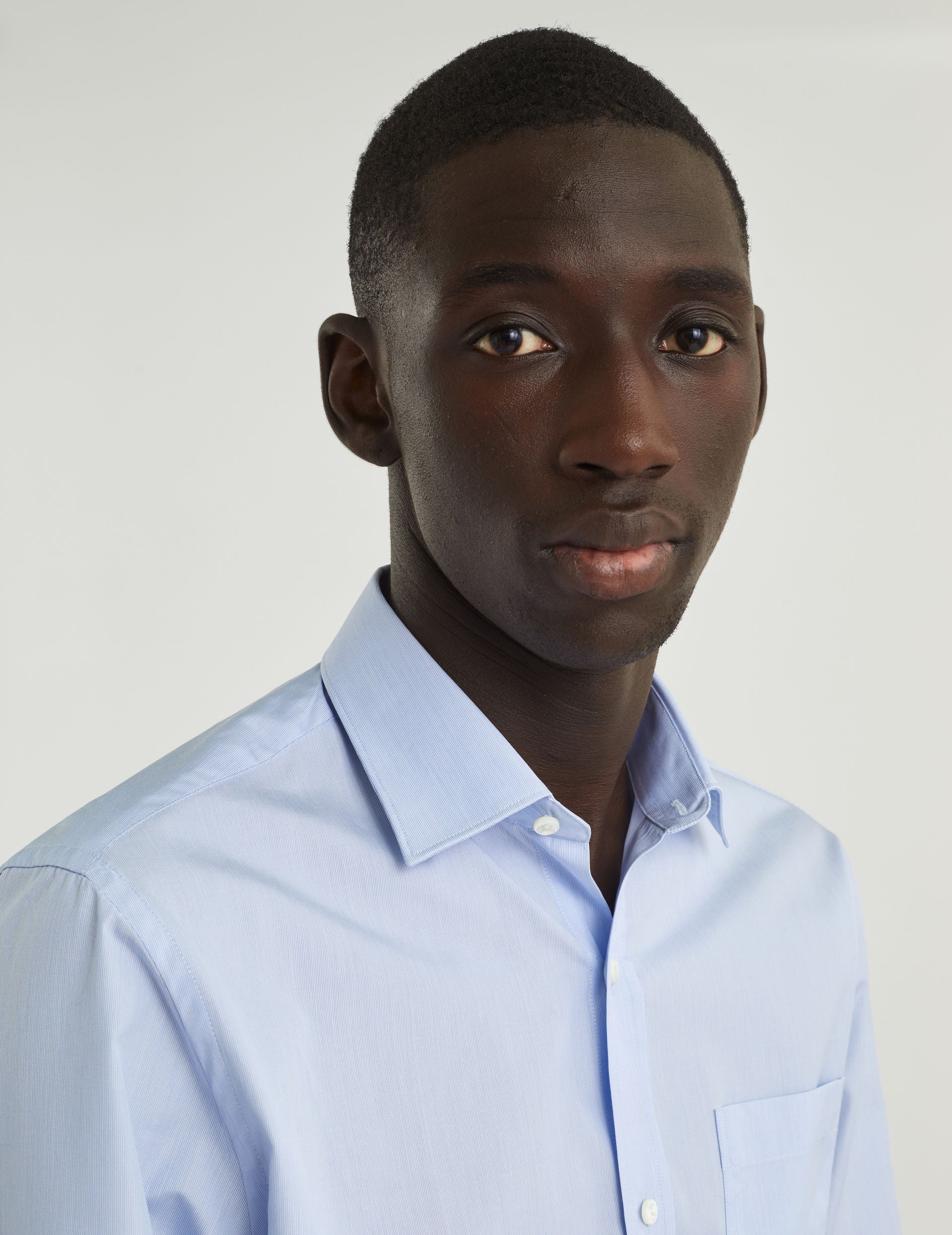 Chemise Classique rayée bleue - Popeline - Col Figaret