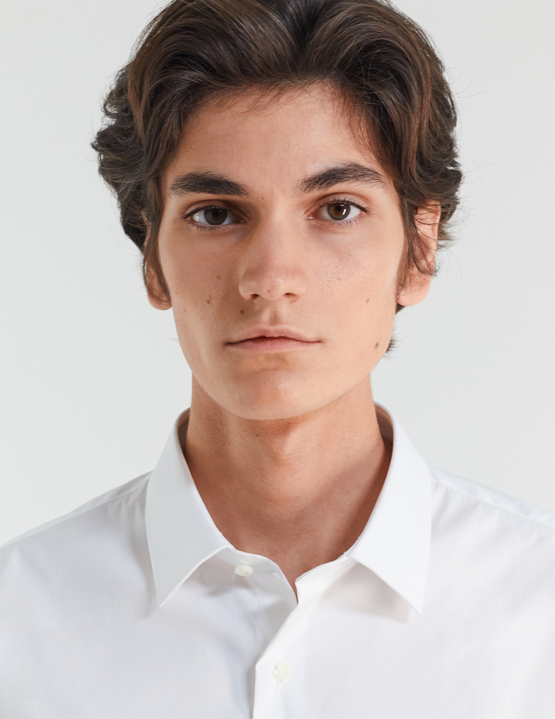 Chemise Ajustée stretch blanche - Popeline - Col Figaret