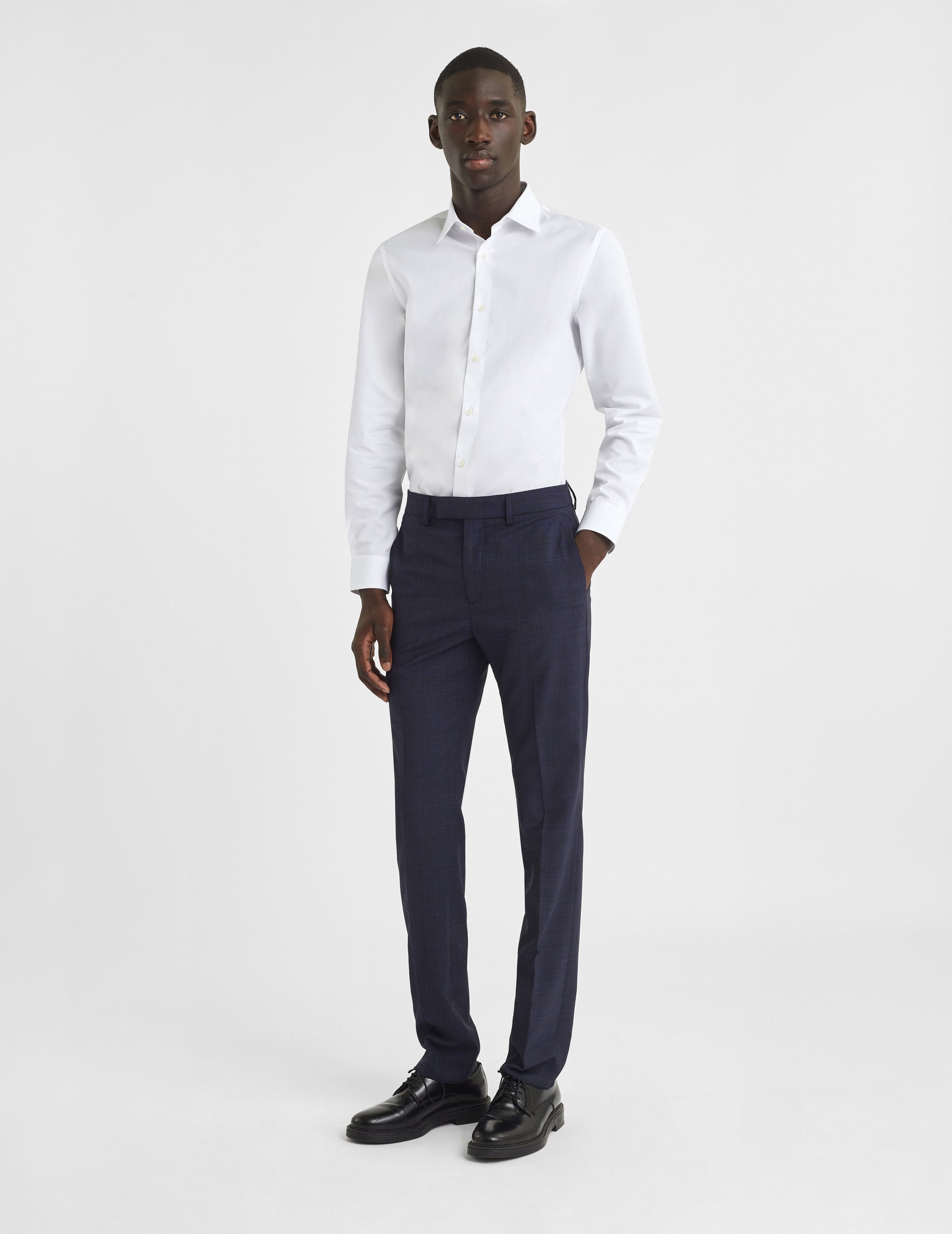 Chemise Ajustée blanche - Popeline - Col Figaret