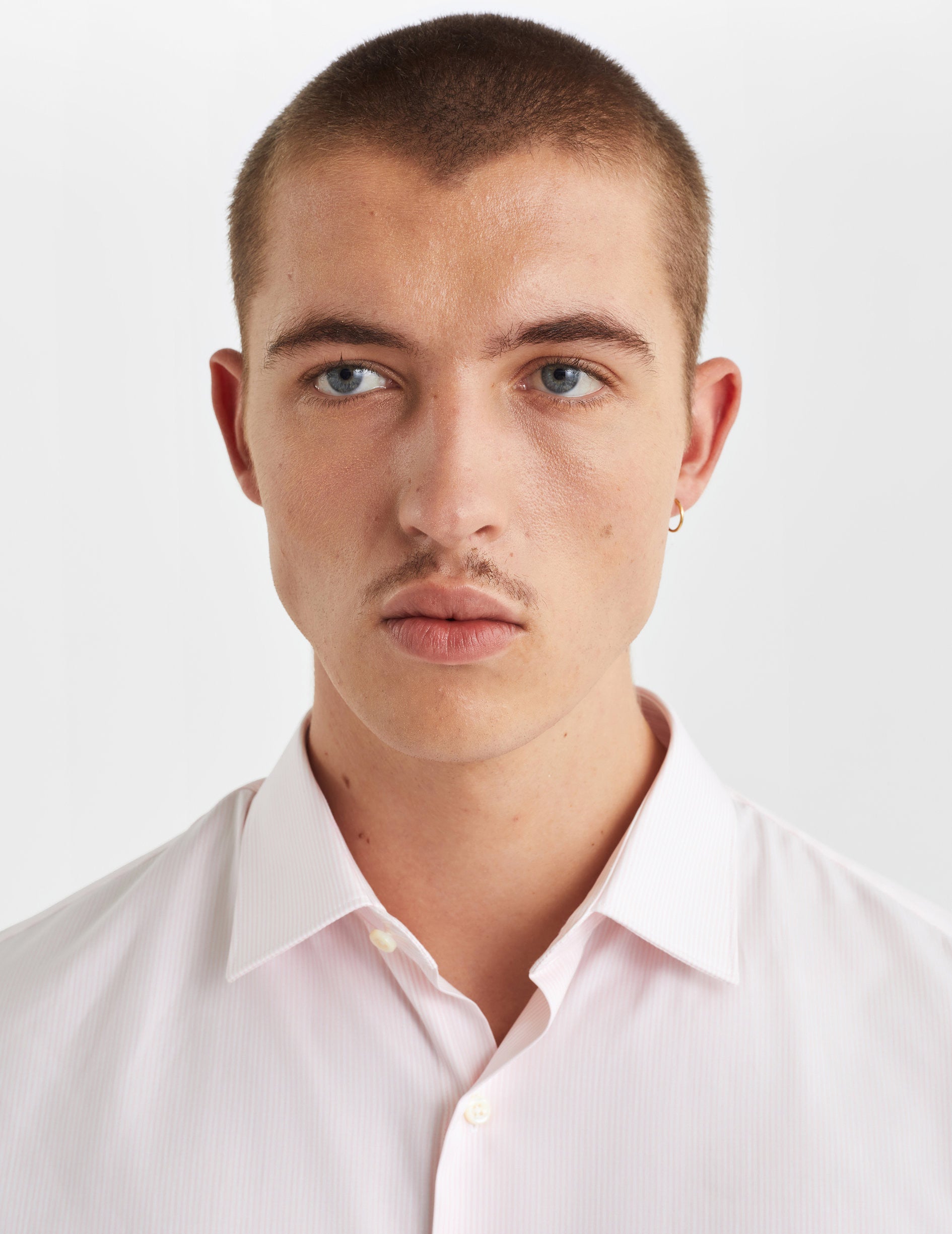 Chemise Ajustée rayée rose - Popeline - Col Figaret