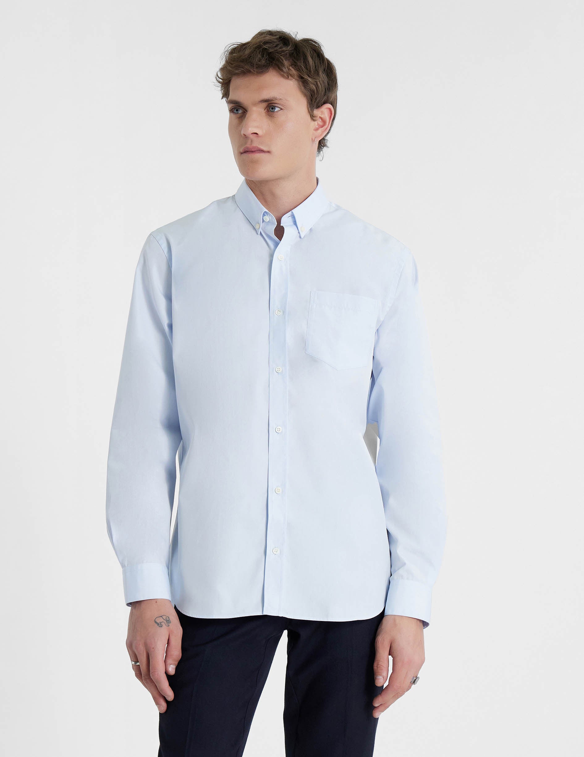 Classic blue shirt - Poplin - American Collar