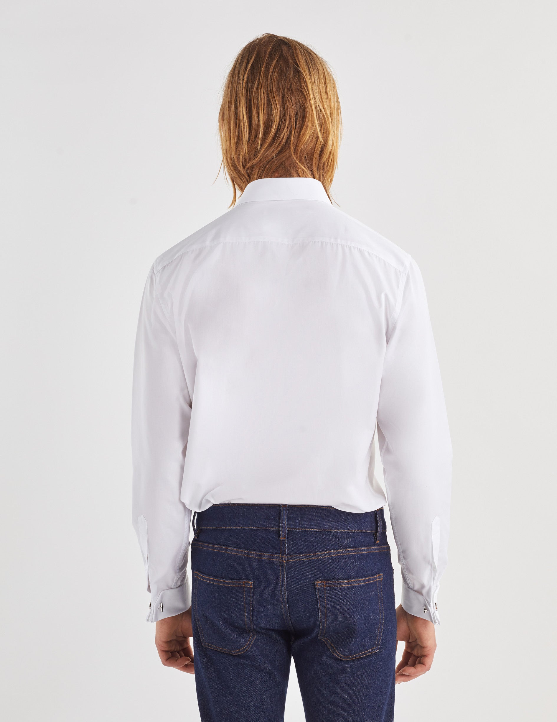 Semi-fitted white shirt - Poplin - Italian Collar - French Cuffs
