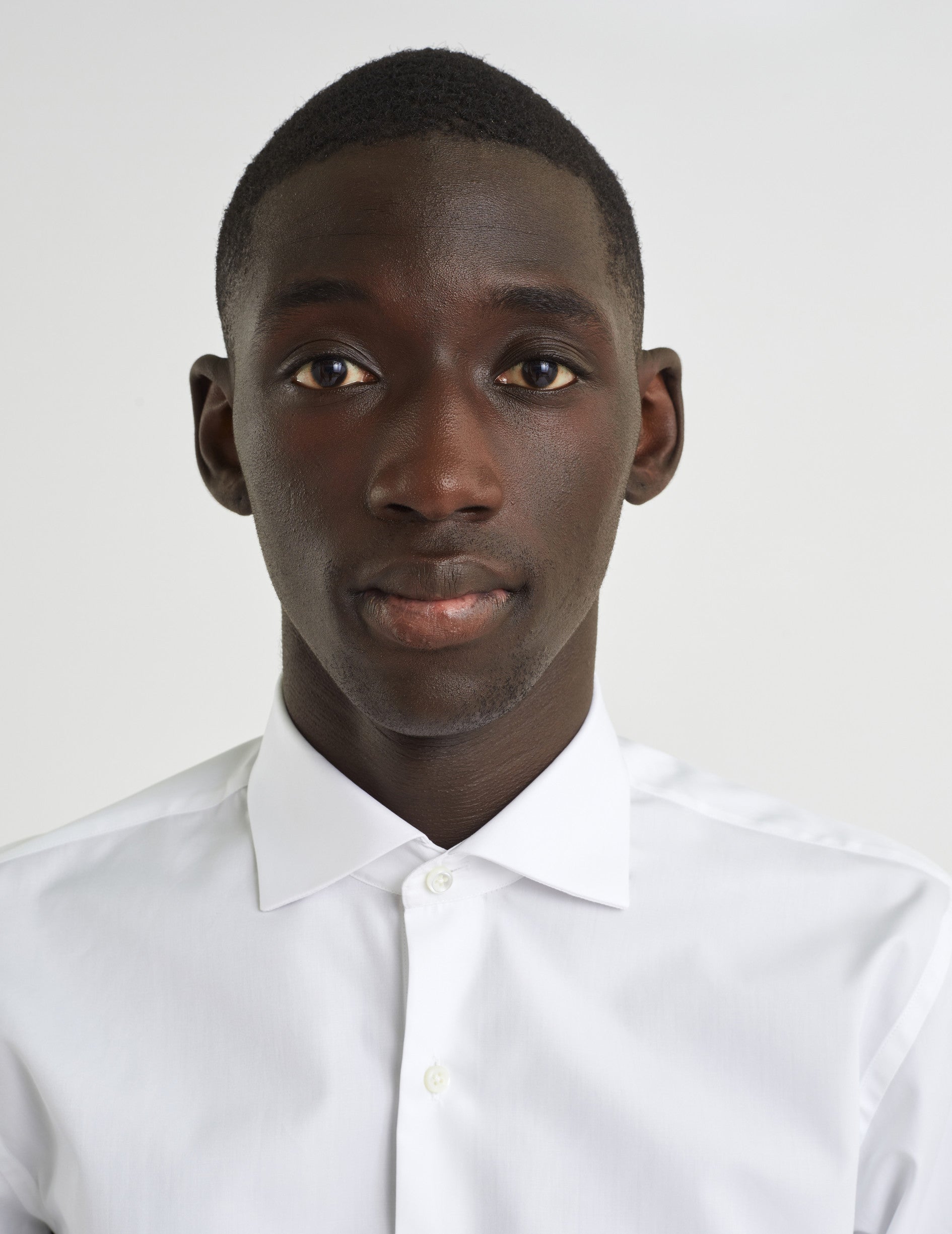 Chemise Semi-ajustée blanche - Popeline - Col Italien