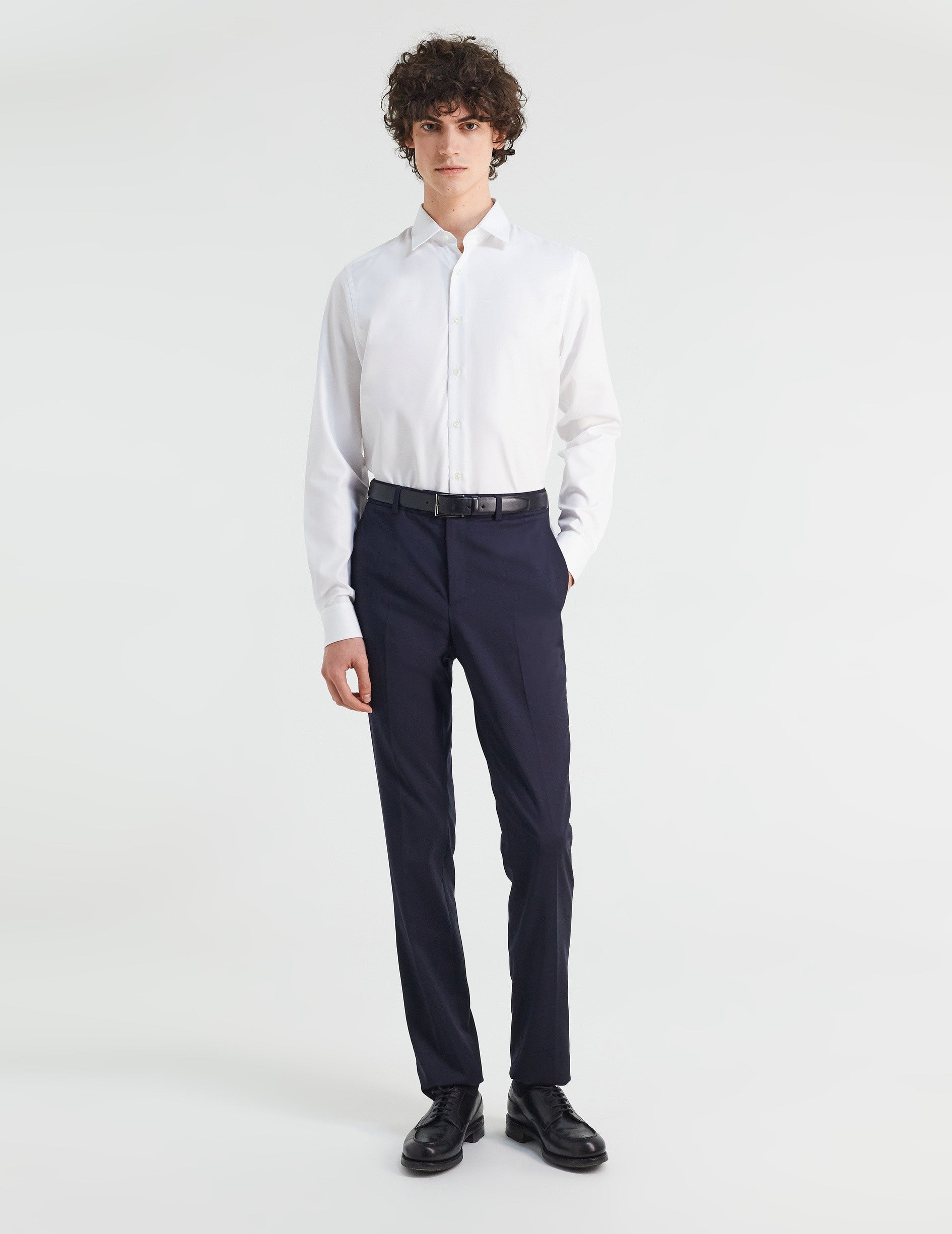 Semi-fitted white shirt - Fashioned - Figaret Collar