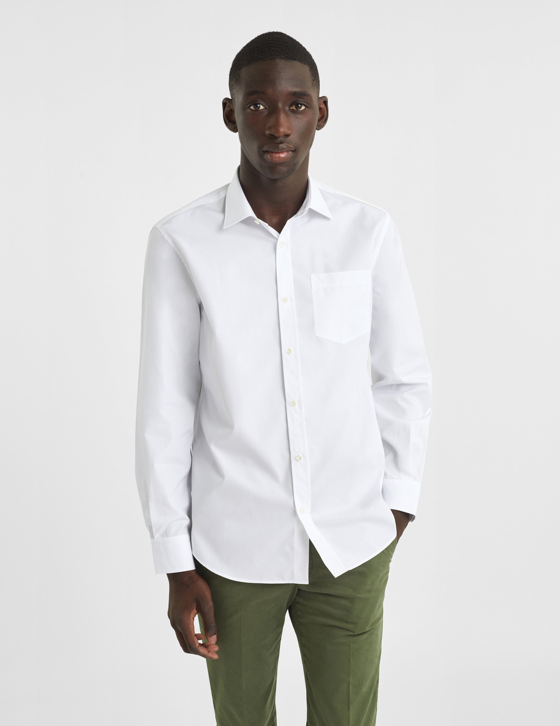 Chemise Classique blanche - Popeline - Col Figaret