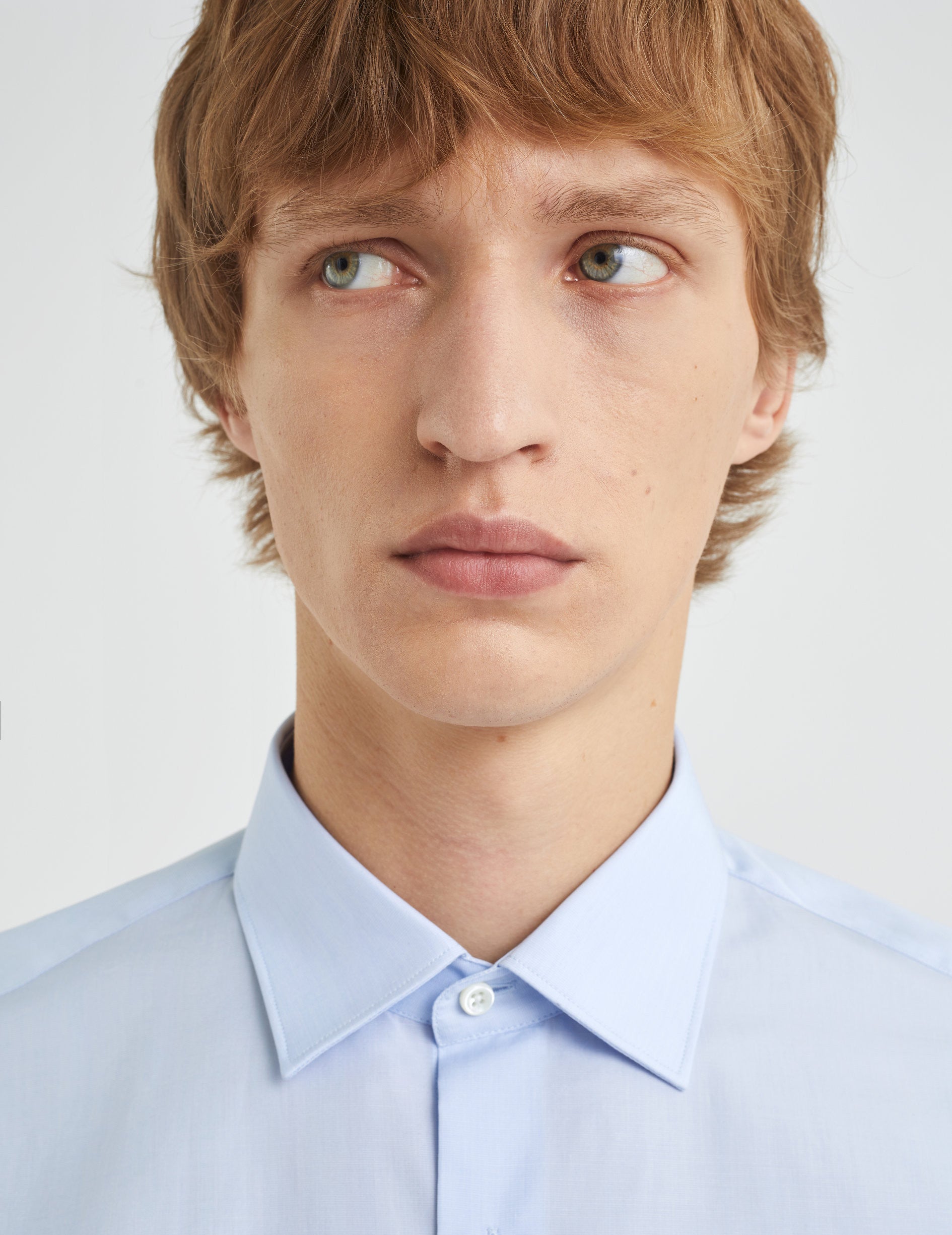 Chemise Ajustée bleue - Fil-à-fil - Col Figaret