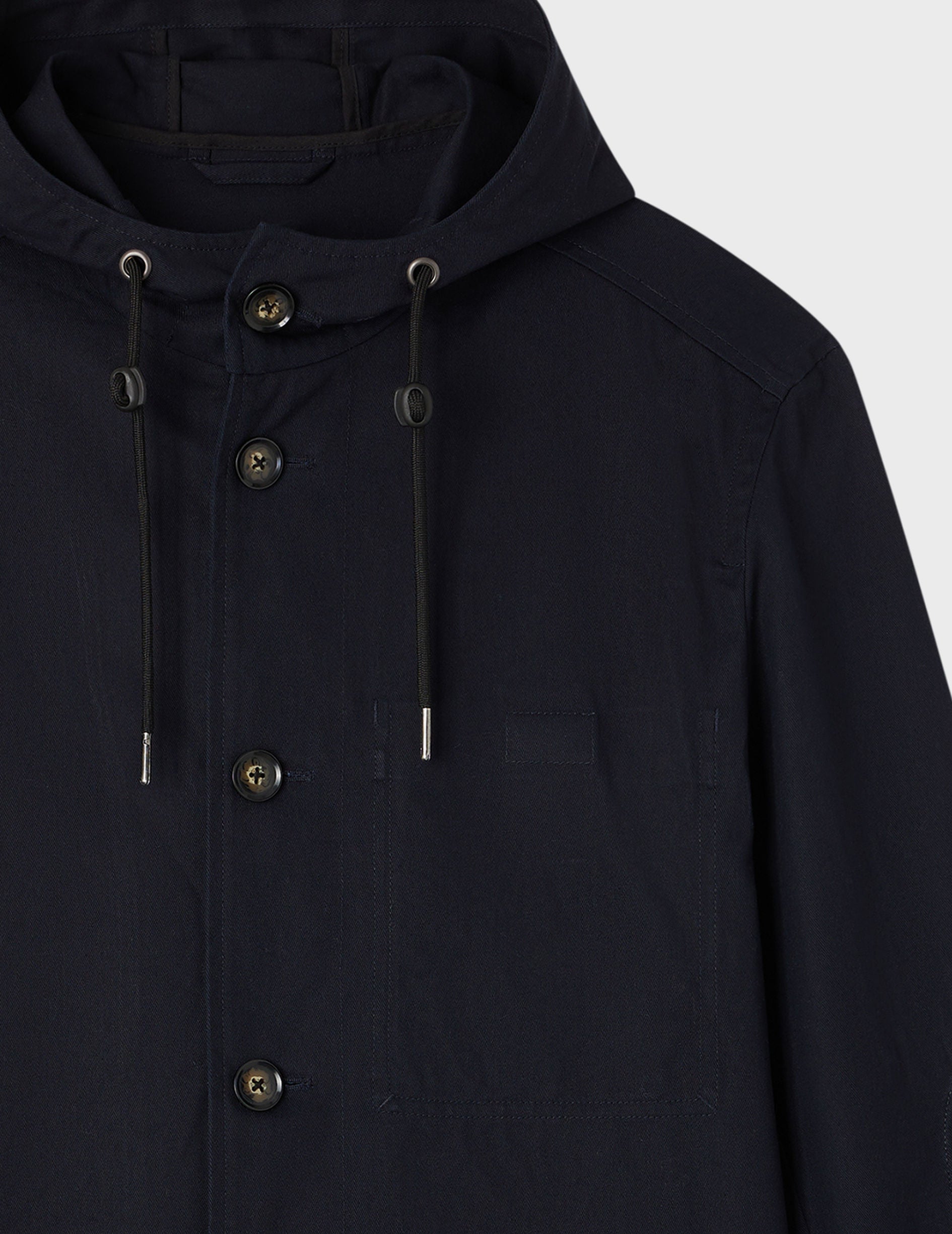 Felipe parka in navy cotton - Cotton twill