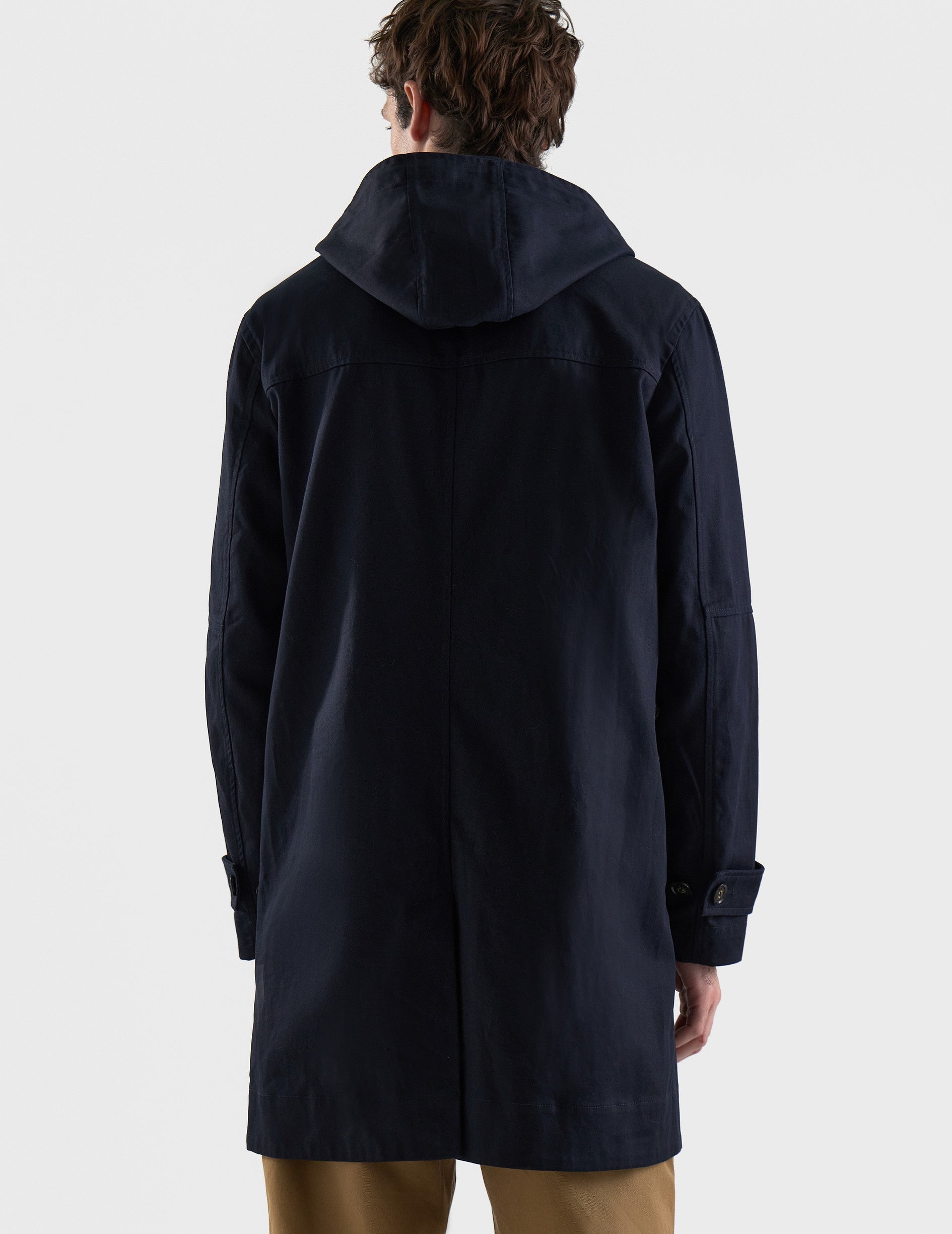 Felipe parka in navy cotton - Cotton twill