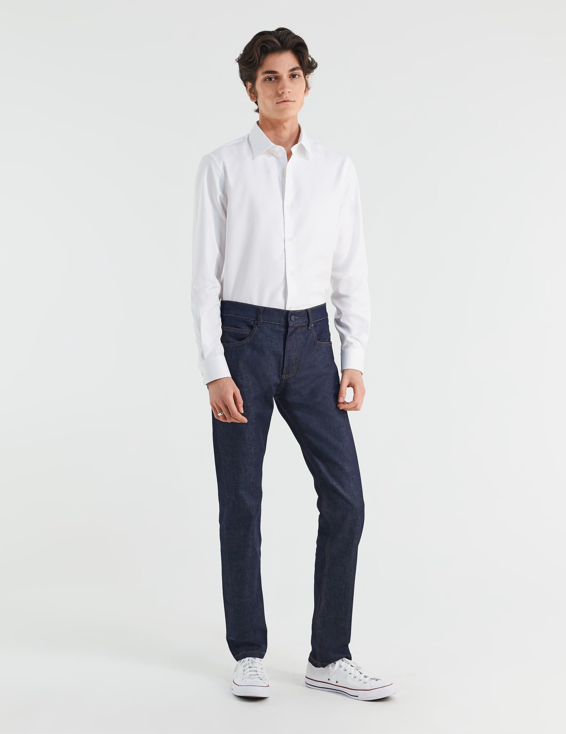 Chemise Ajustée blanche - Façonné - Col Figaret