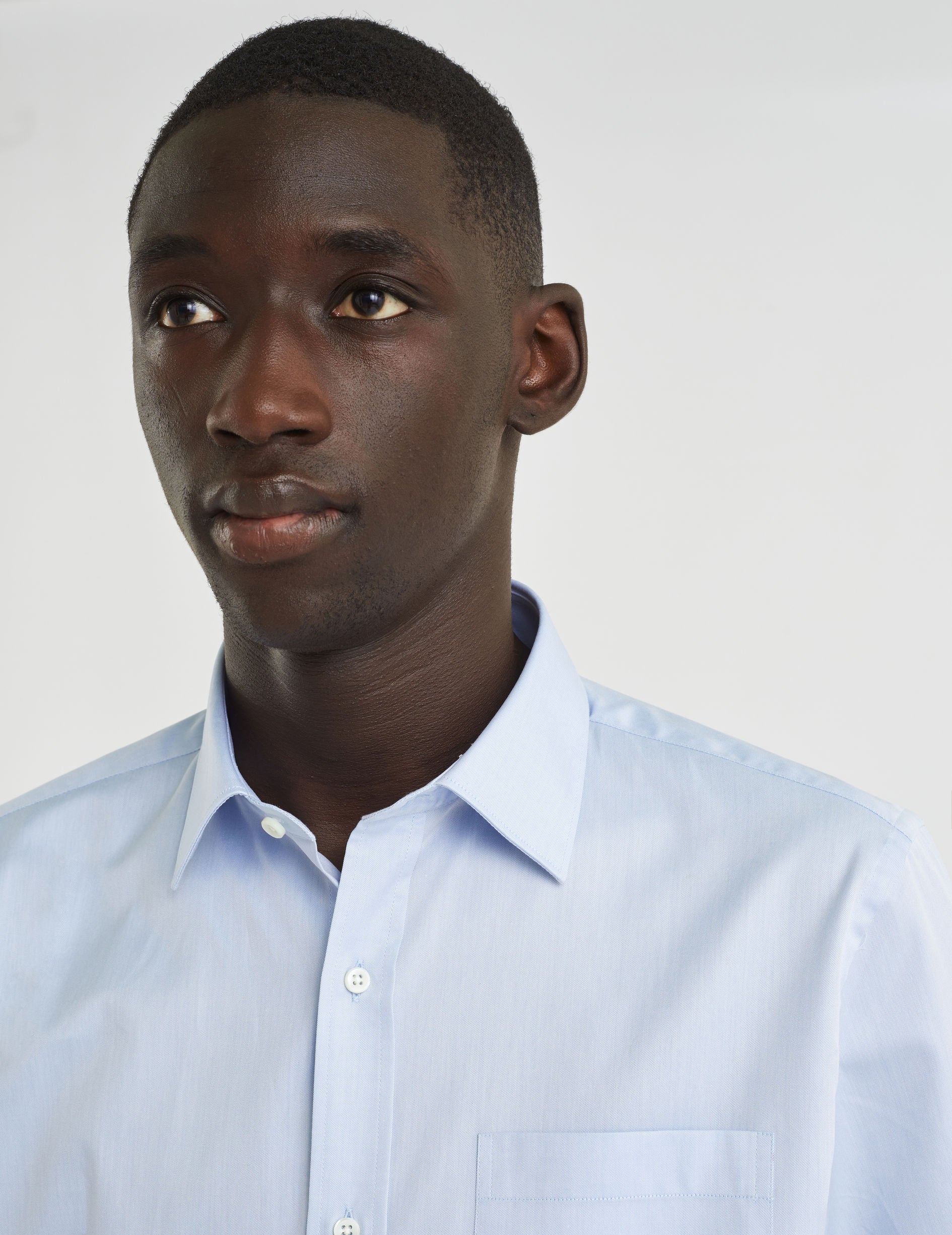 Chemise Classique bleue - Twill - Col Figaret