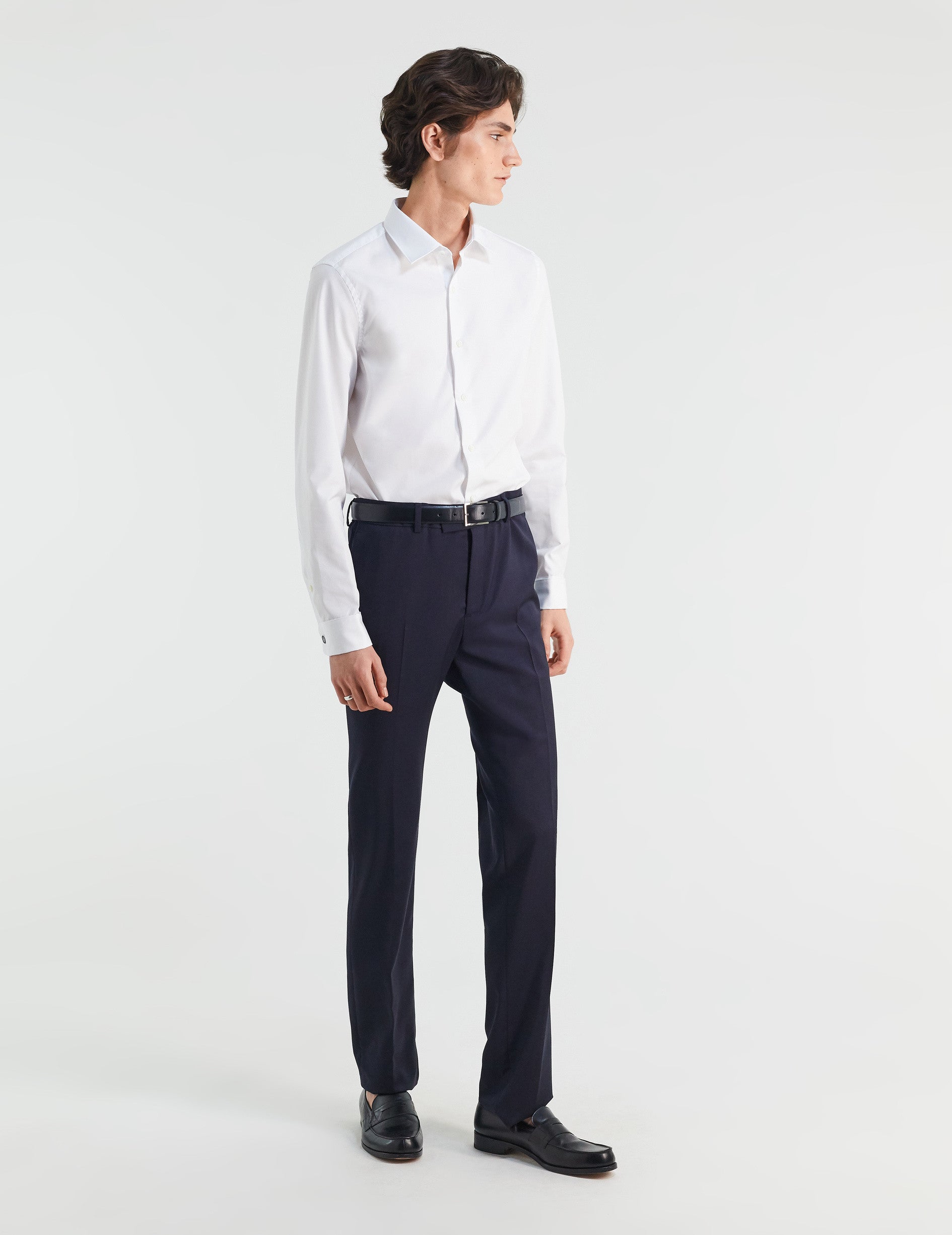 Semi-fitted white shirt - Poplin - Figaret Collar - French Cuffs