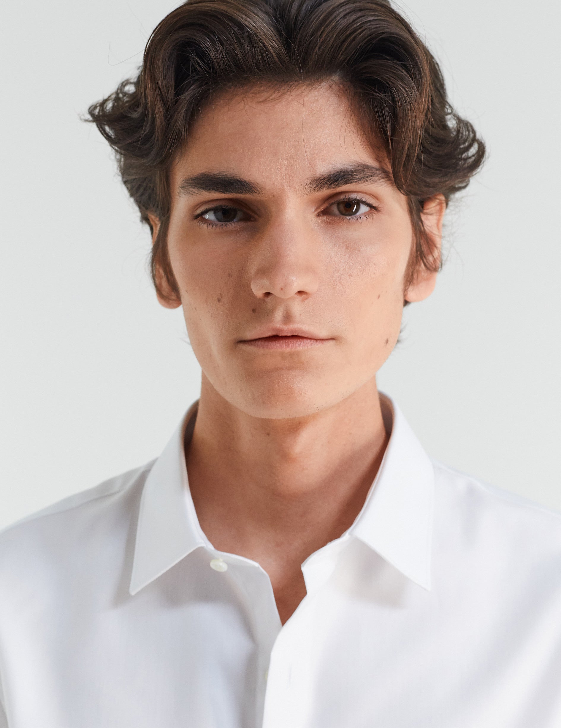 Chemise Ajustée blanche - Façonné - Col Figaret