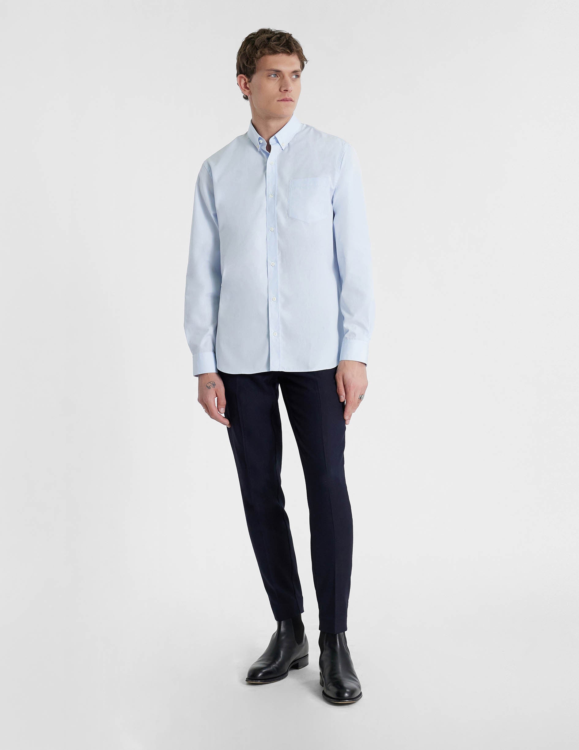 Classic blue shirt - Poplin - American Collar