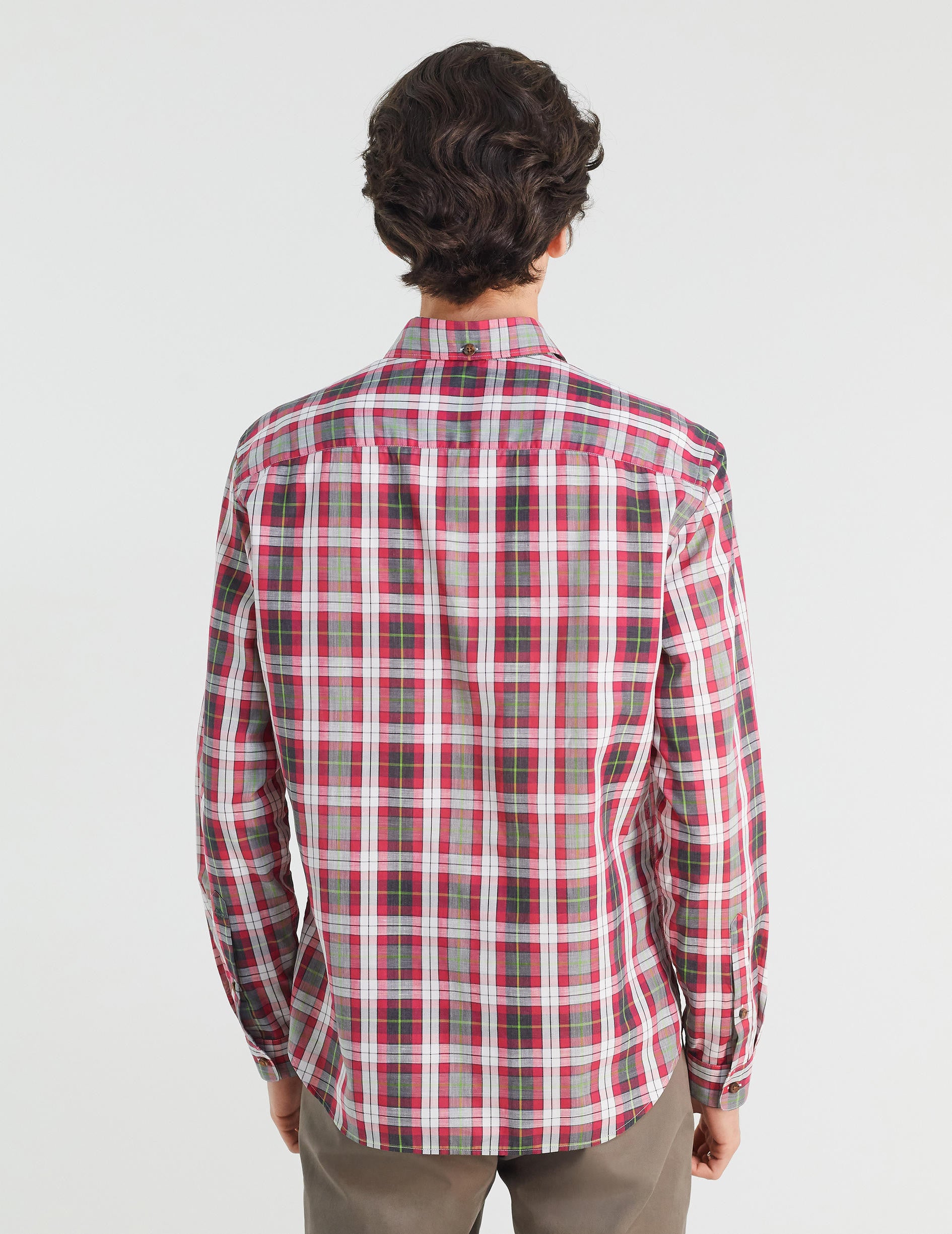Aristote shirt with pink checks - Poplin - Italian Collar