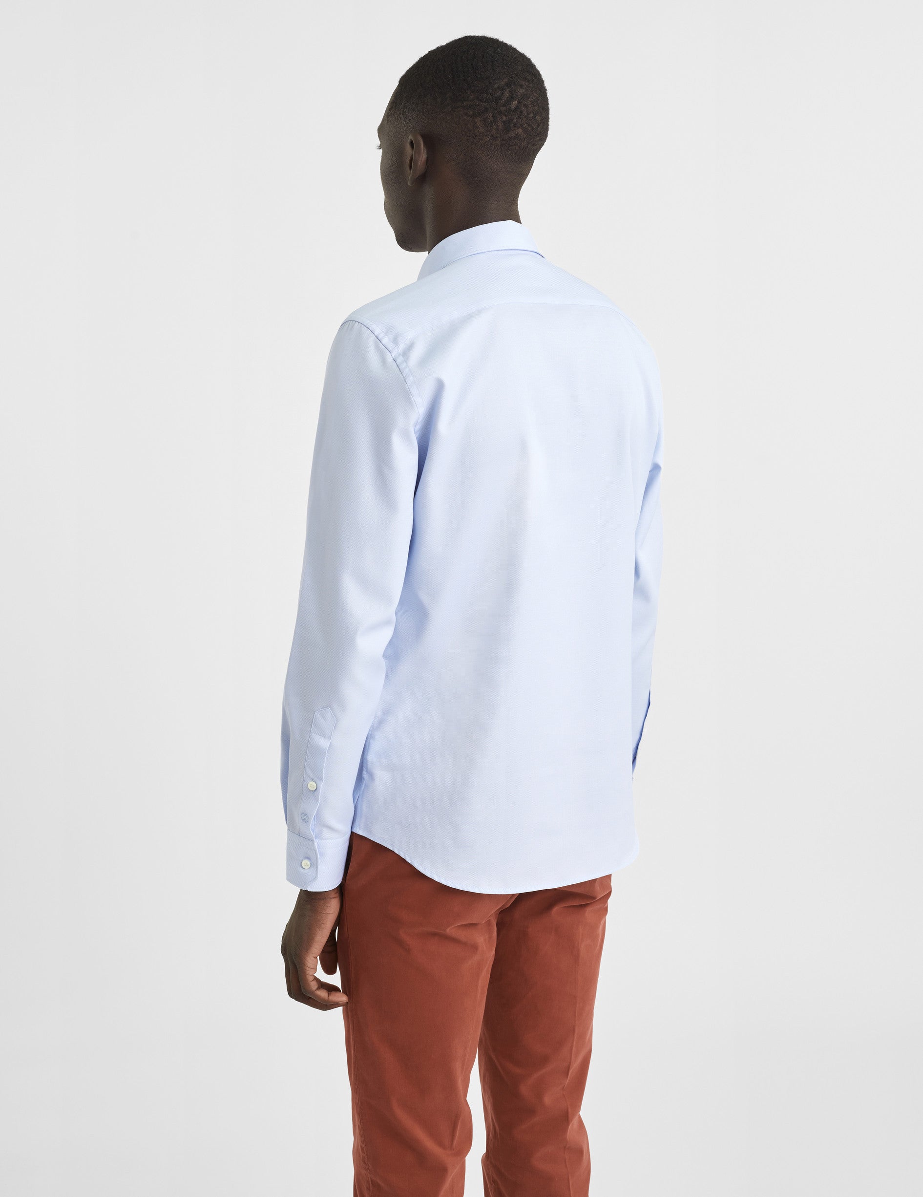 Chemise Semi-ajustée bleue - Façonné - Col Figaret