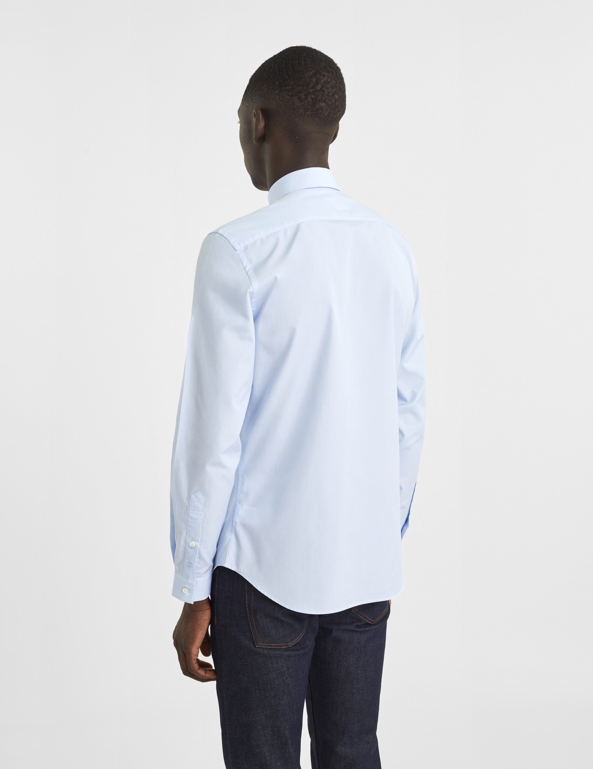 Chemise Ajustée bleue - Fil-à-fil - Col Fin