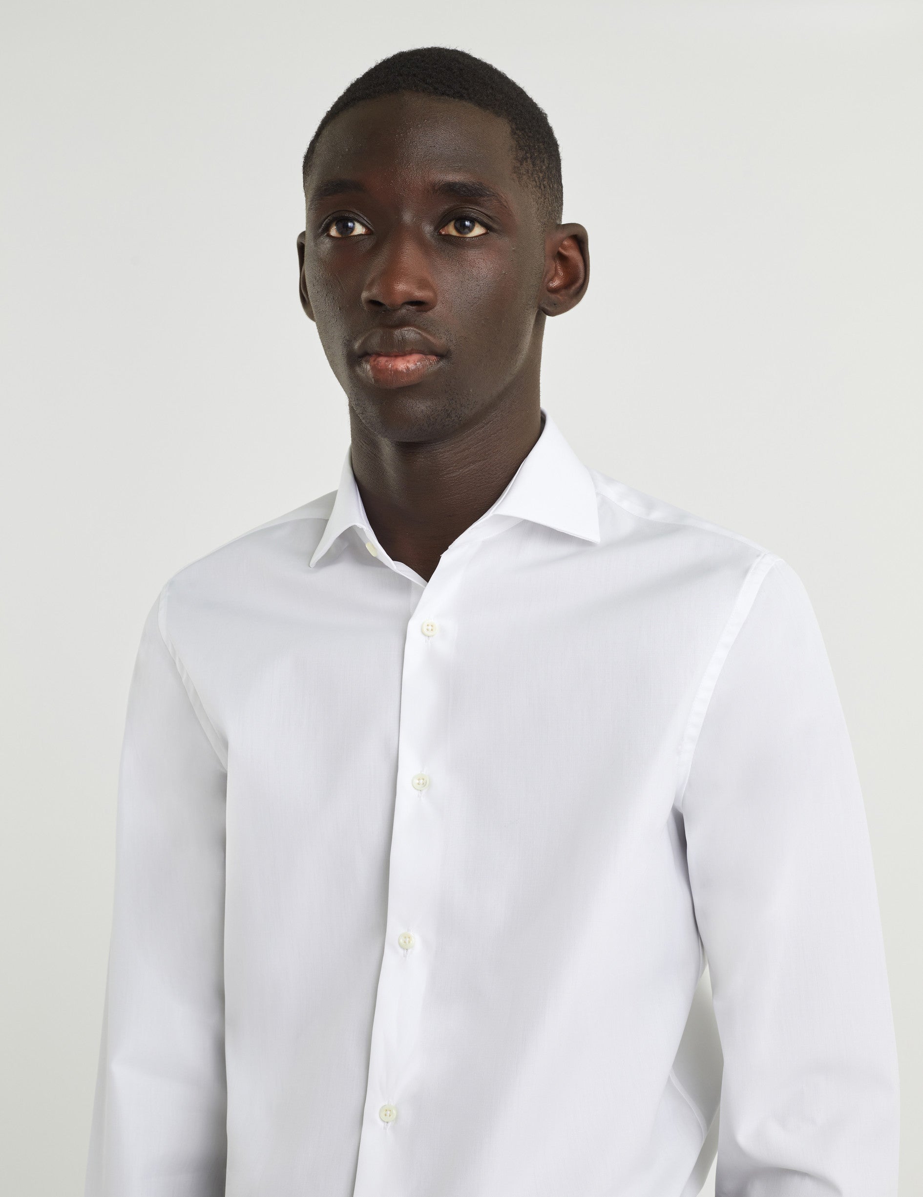 Fitted white shirt - Poplin - Italian Collar - French Cuffs