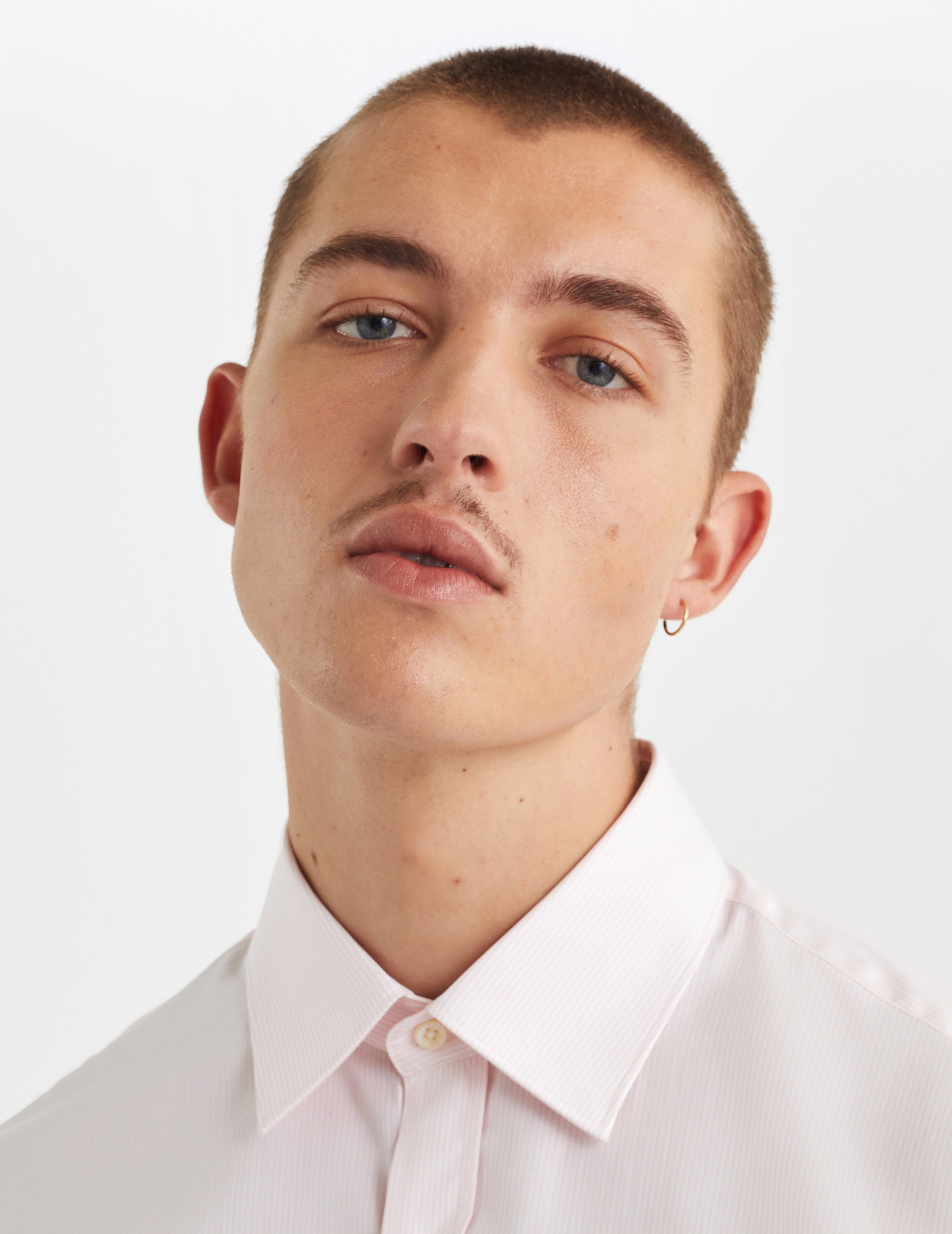 Chemise Classique rayée rose - Popeline - Col Figaret