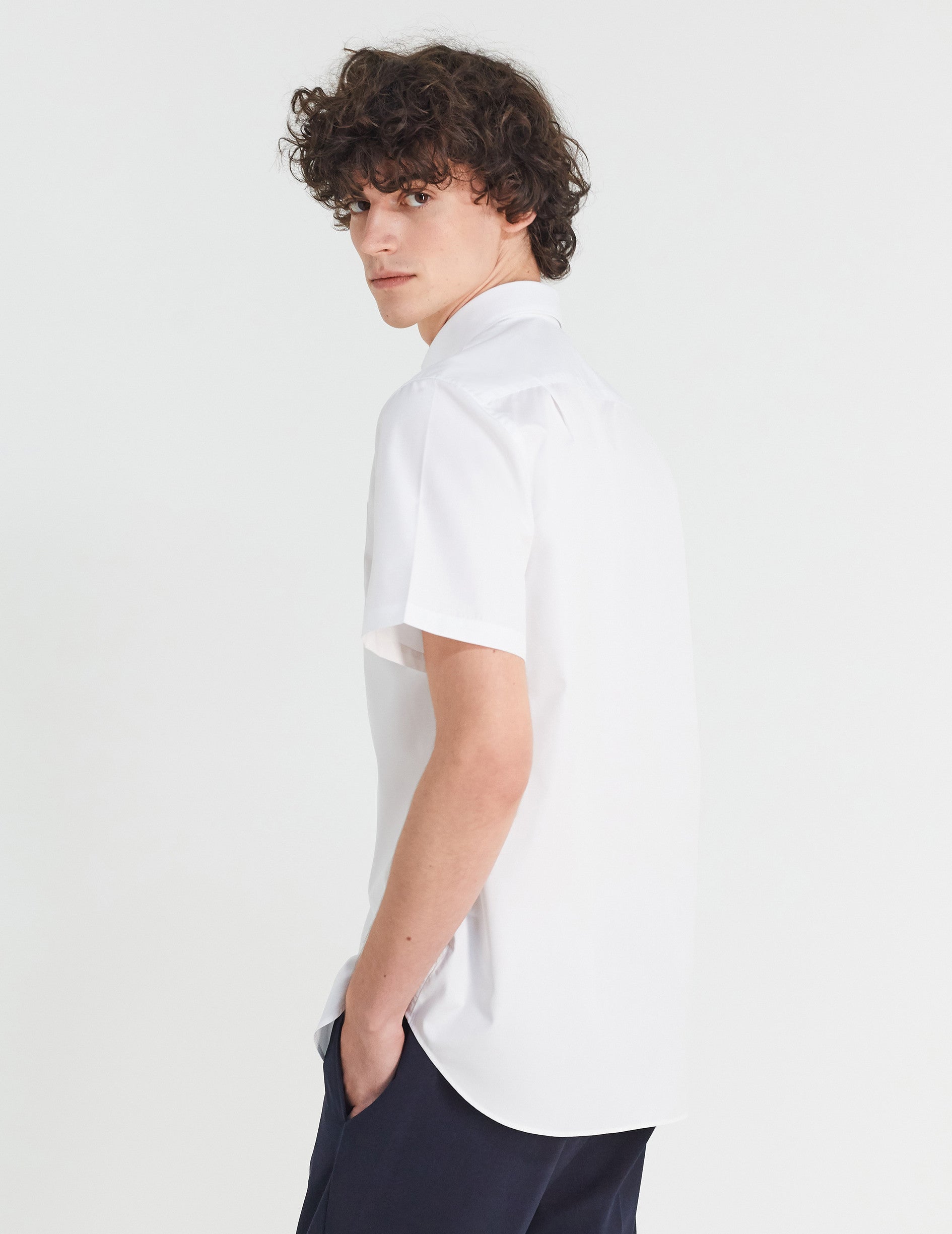Classic white short sleeve shirt - Poplin - American Collar
