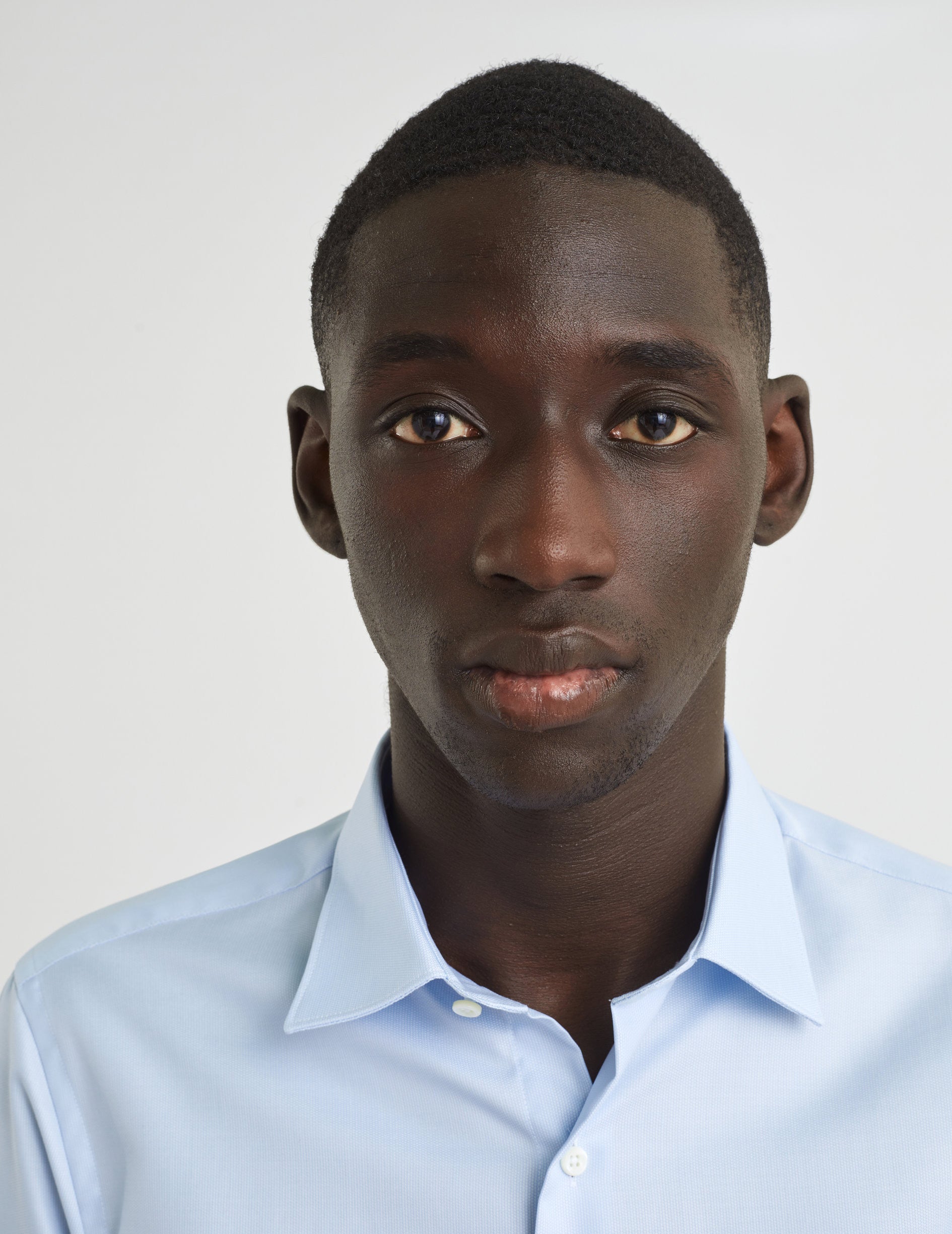 Chemise Ajustée bleue - Façonné - Col Figaret