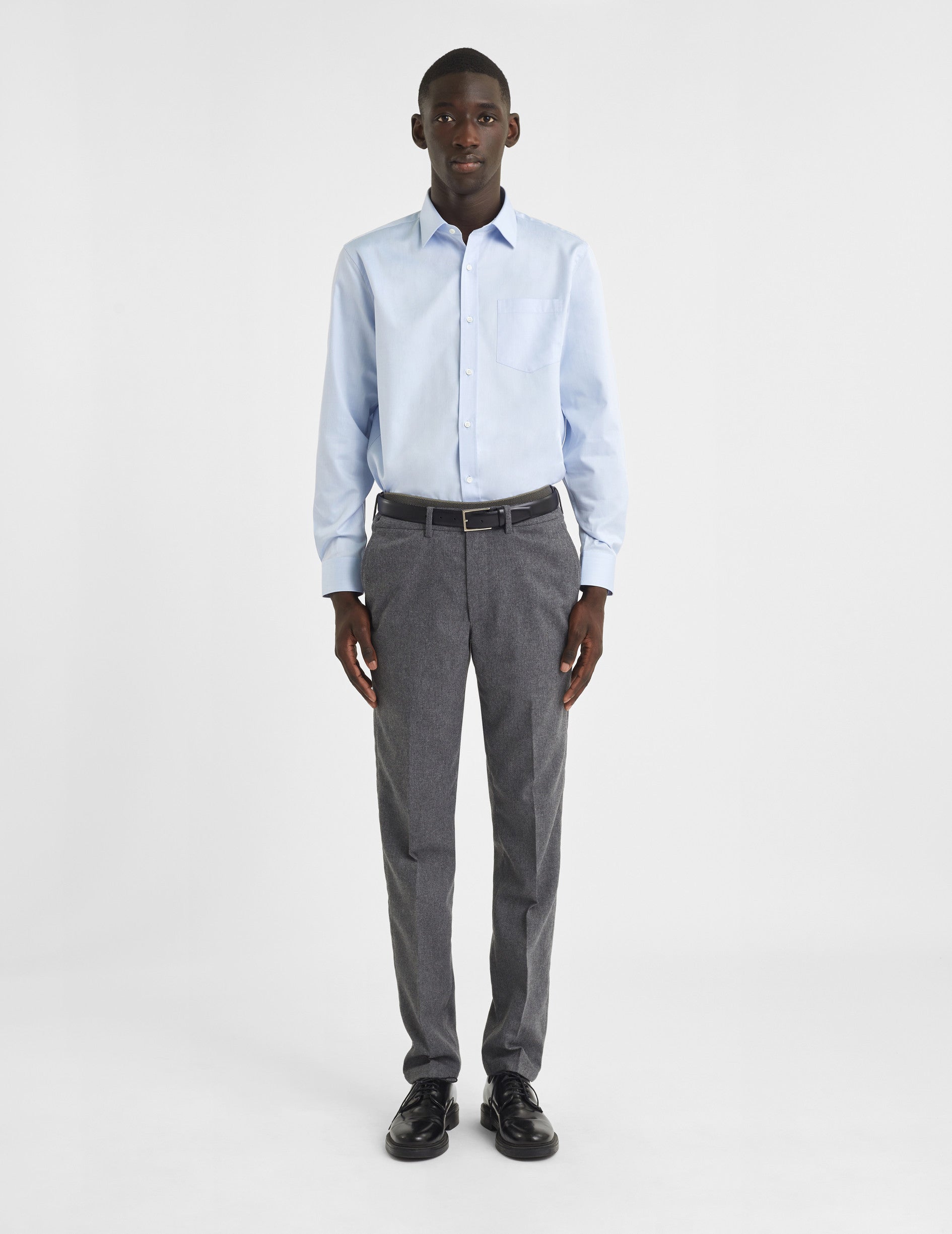 Chemise Classique bleue - Twill - Col Figaret