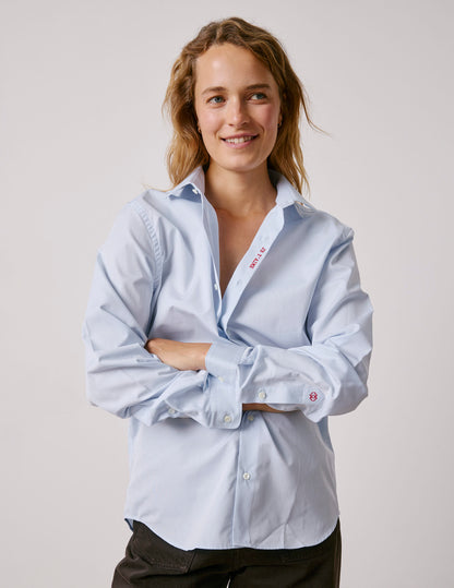 Chemise mixte "Je t'aime" bleue