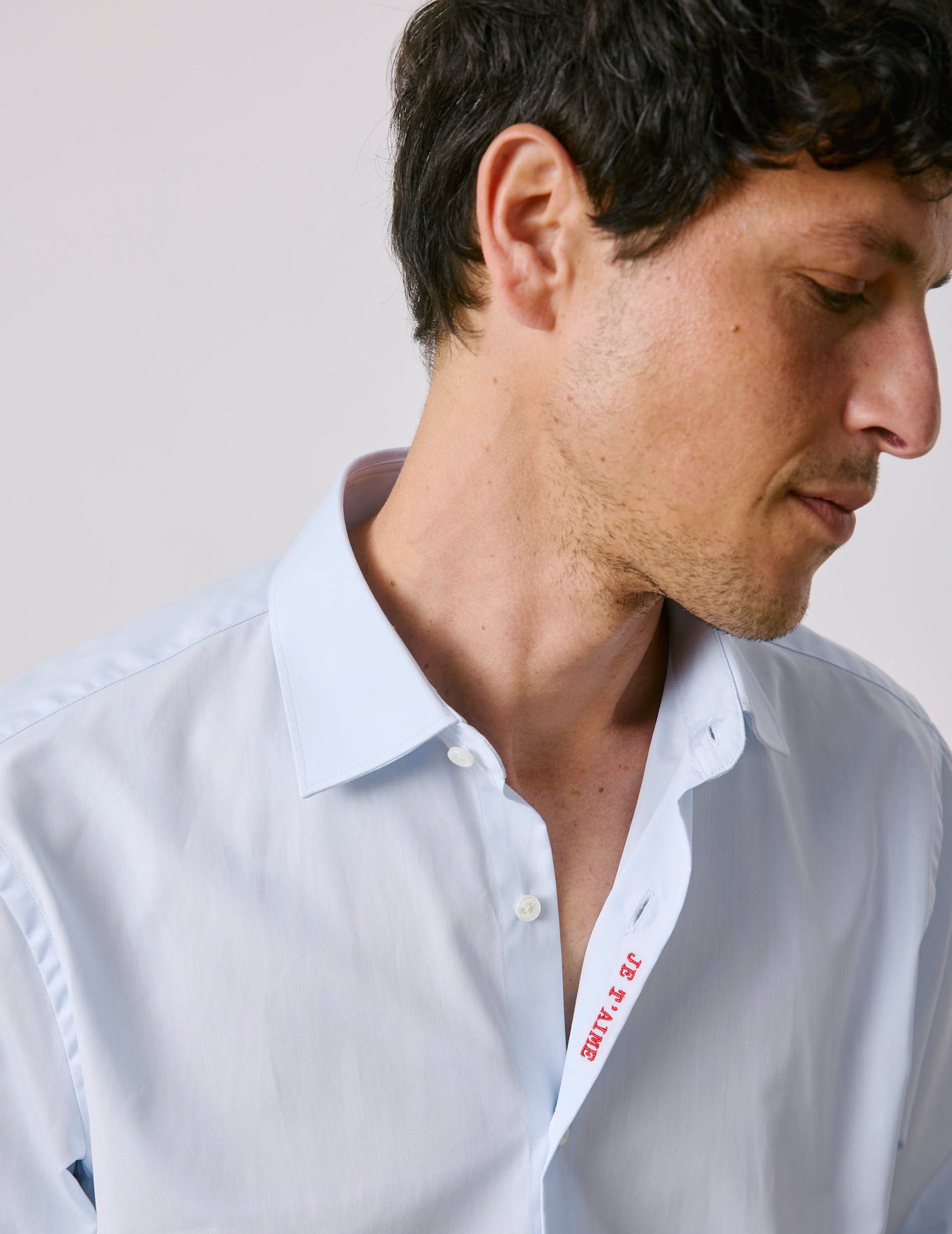 Chemise mixte "Je t'aime" bleue