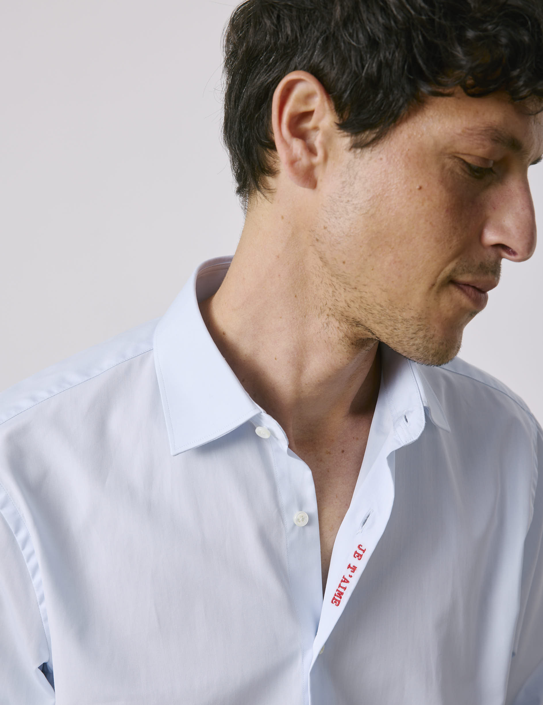 Chemise mixte "Je t'aime" bleue