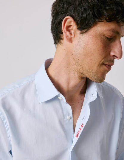 Chemise mixte "Je t'aime" bleue