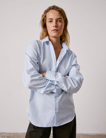 Chemise mixte "Je t'aime" bleue
