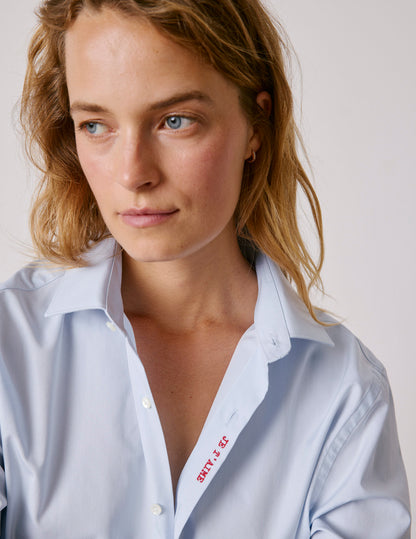 Chemise mixte "Je t'aime" bleue