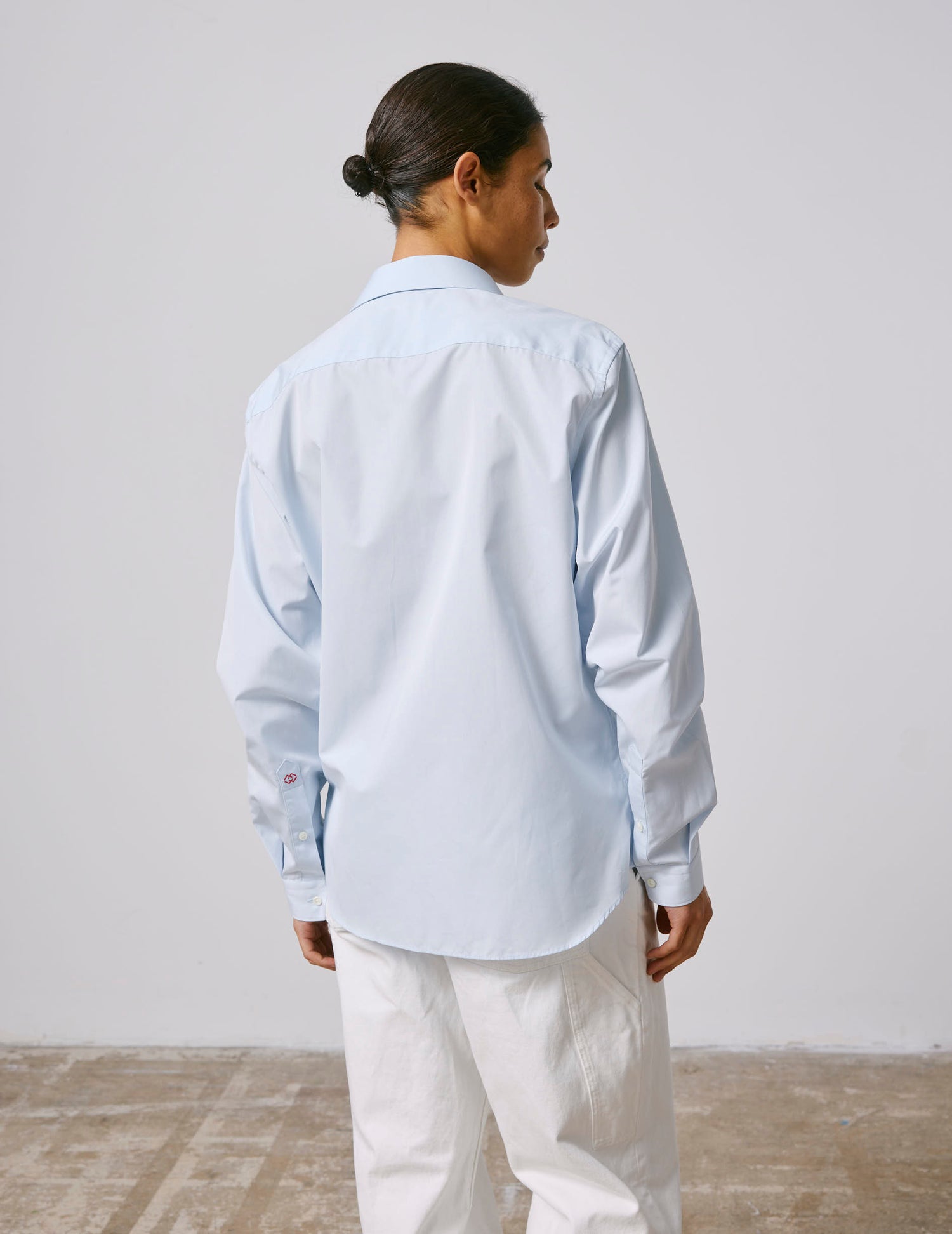 Chemise mixte "Je t'aime" bleue - Popeline - Col Figaret#6