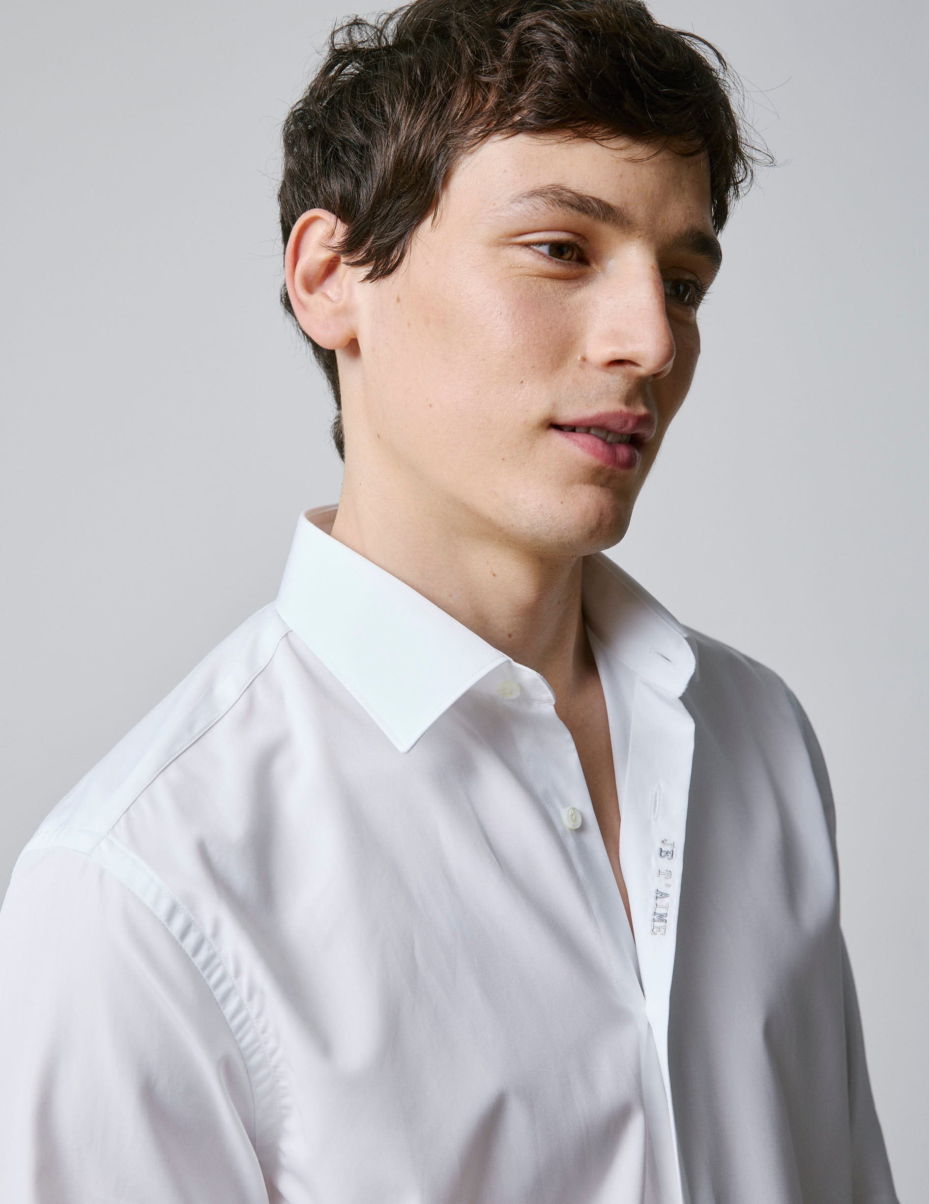 Chemise mixte "Je t'aime" blanche