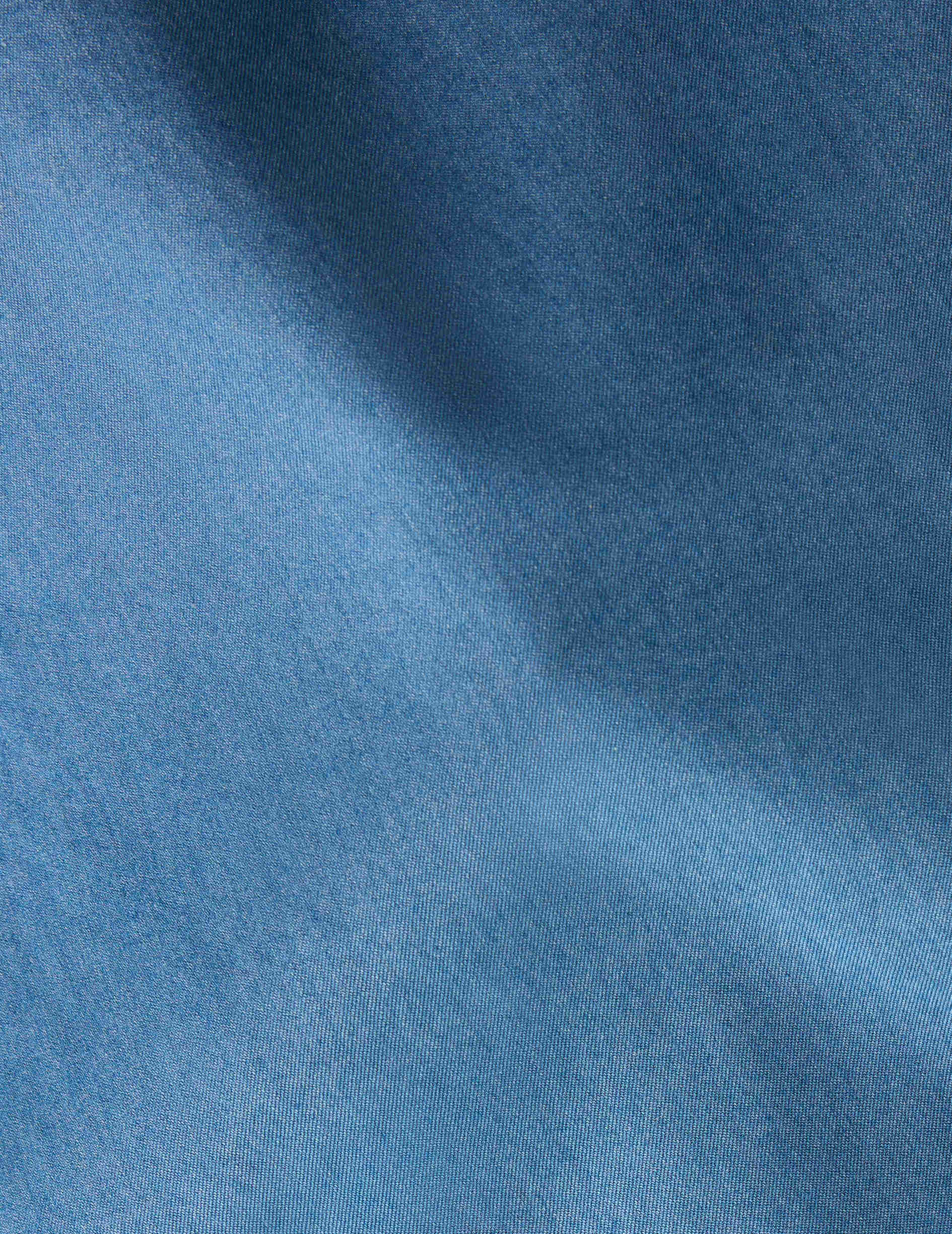 Chemise Semi-ajustée bleue - Twill - Col Américain