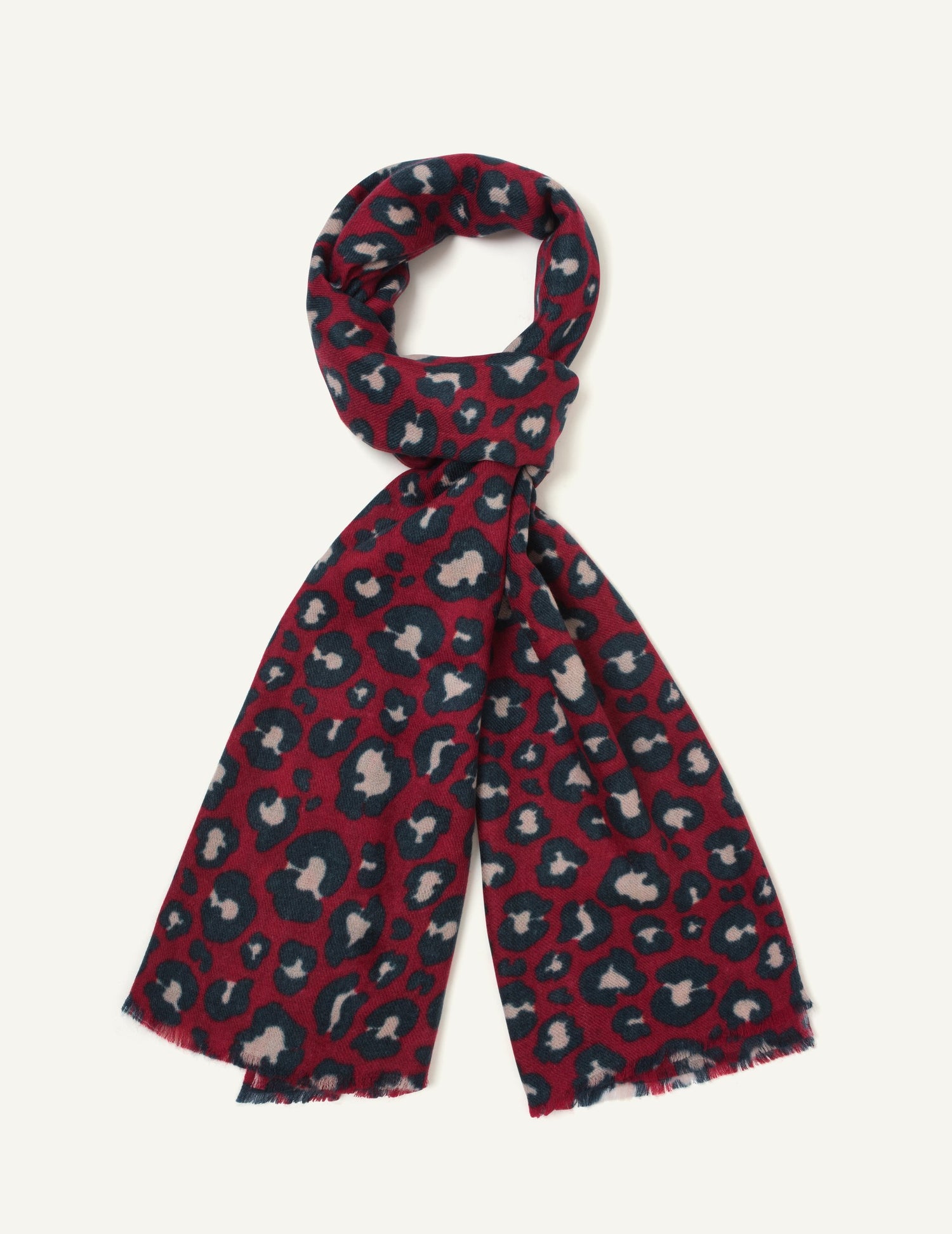 Foulard imprimé léopard rouge