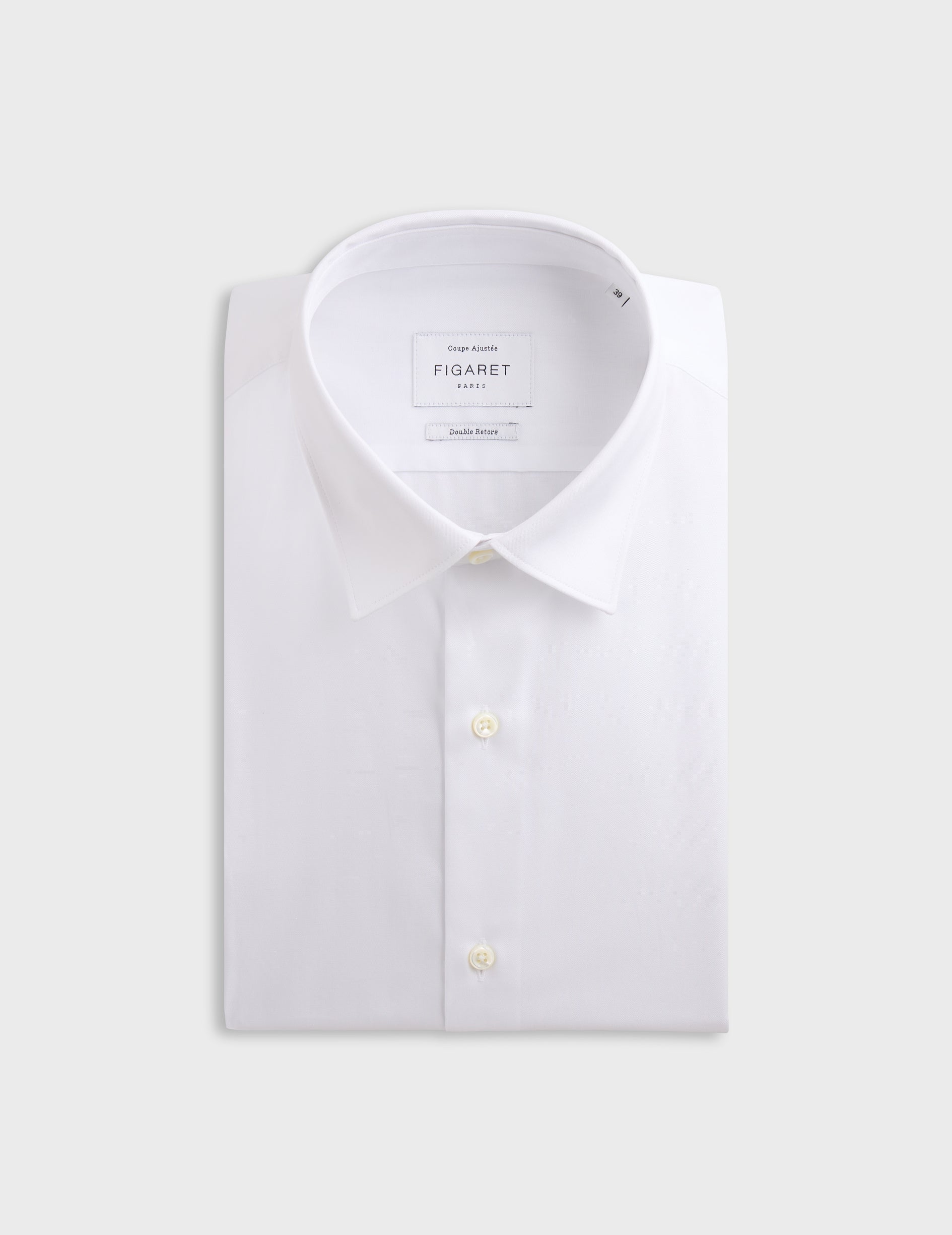Fitted white shirt - pin point - Figaret Collar