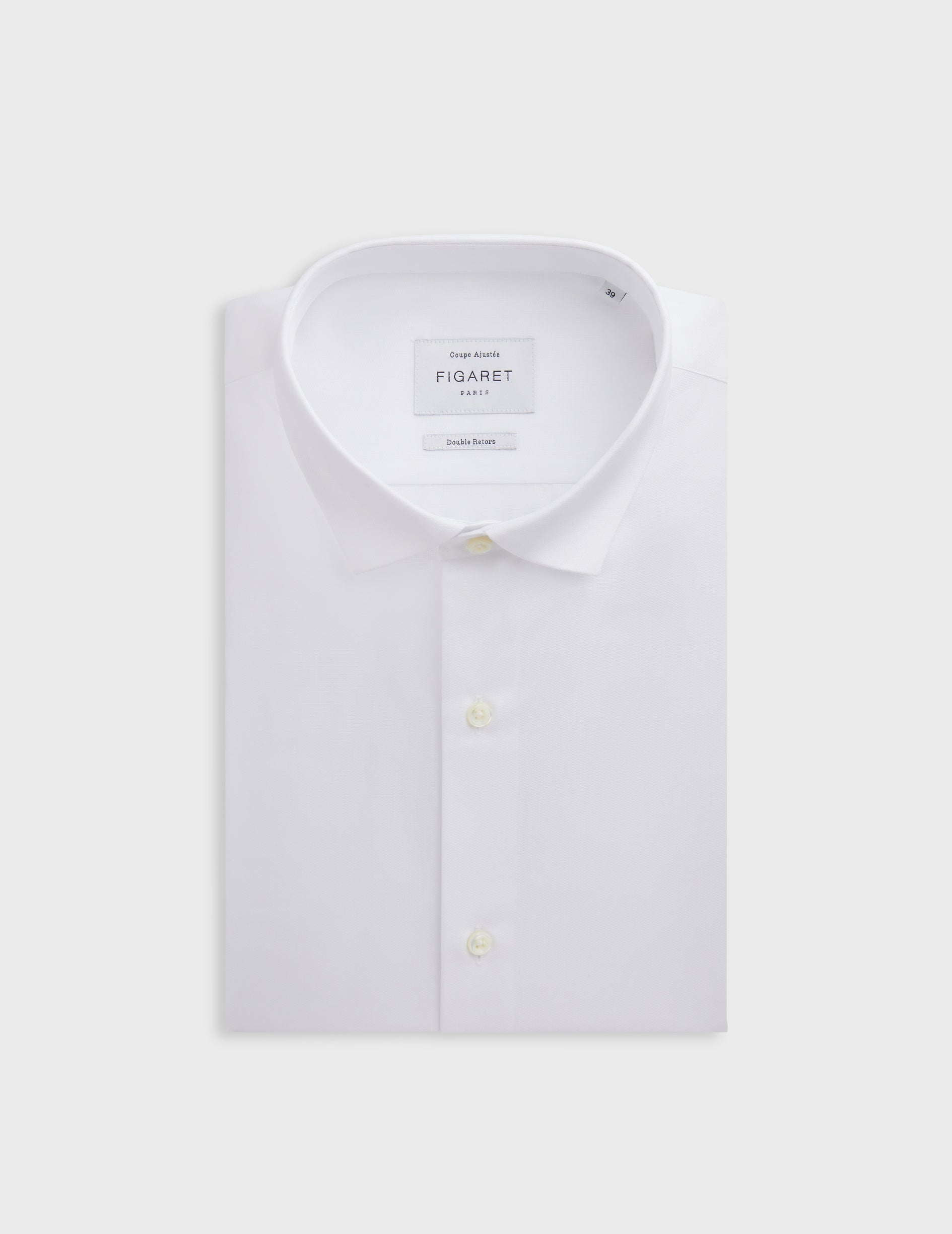 Fitted white shirt - Shaped - Thin Collar