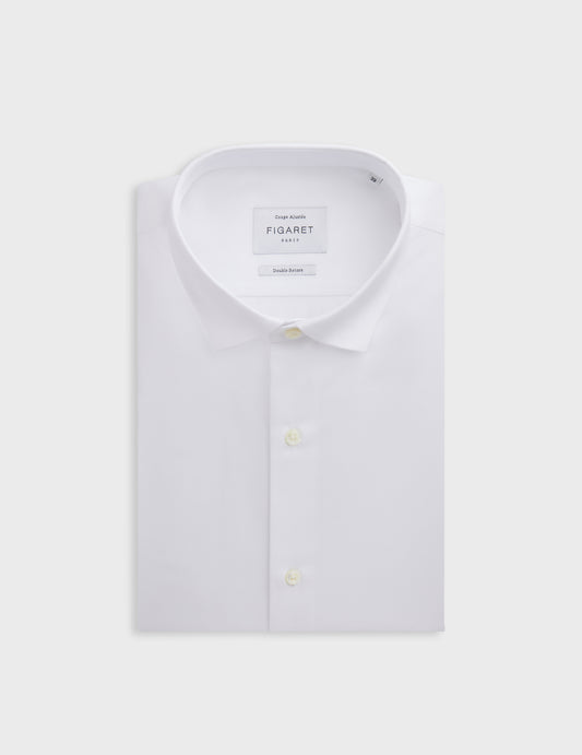 White fitted shirt - Shaped - Thin Collar