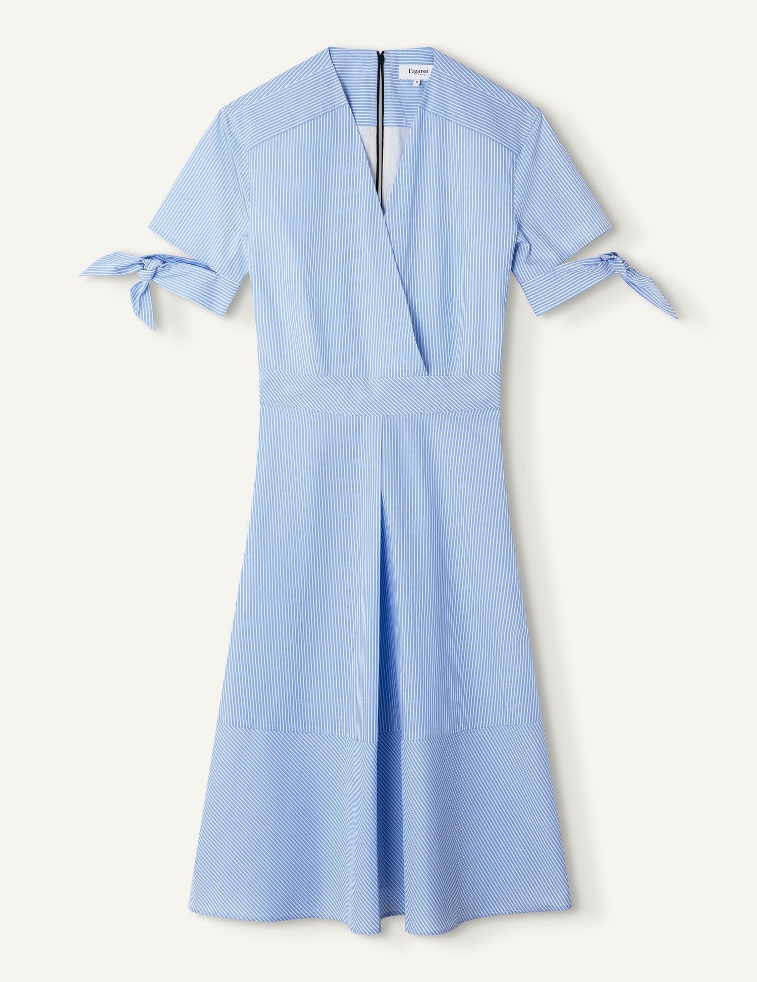 Robe Bess en popeline rayée bleue - Popeline