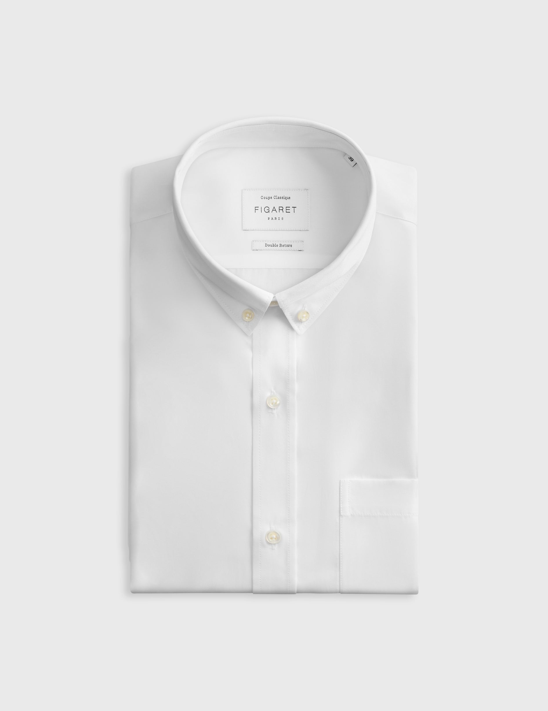 White Classic Short Sleeve Shirt - Poplin - American Collar