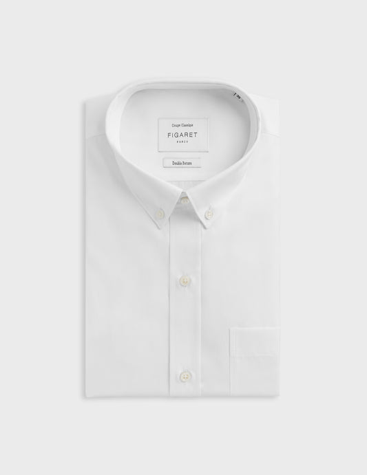 White Classic Shirt - Poplin - American Collar