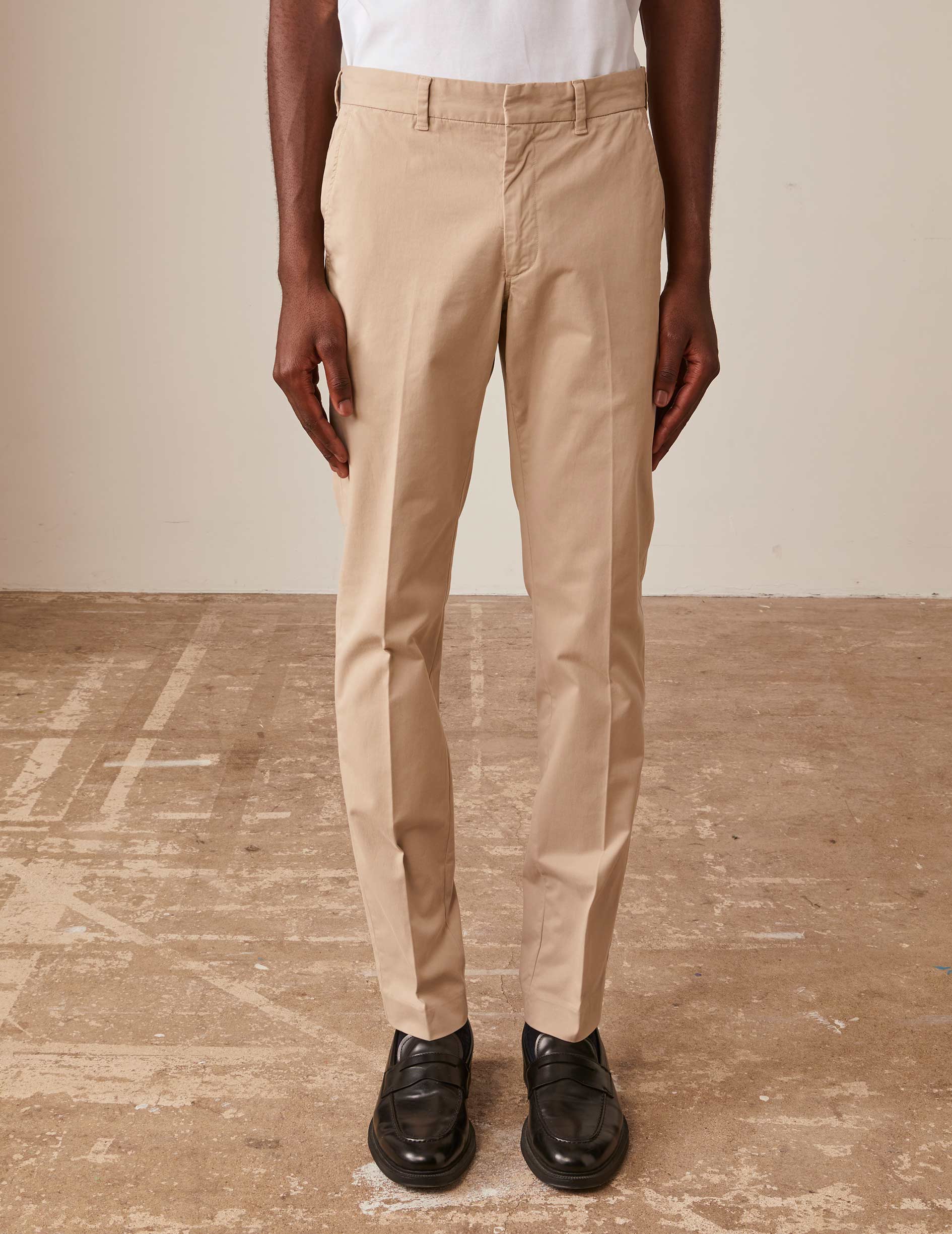 Beige cotton Maxence chinos