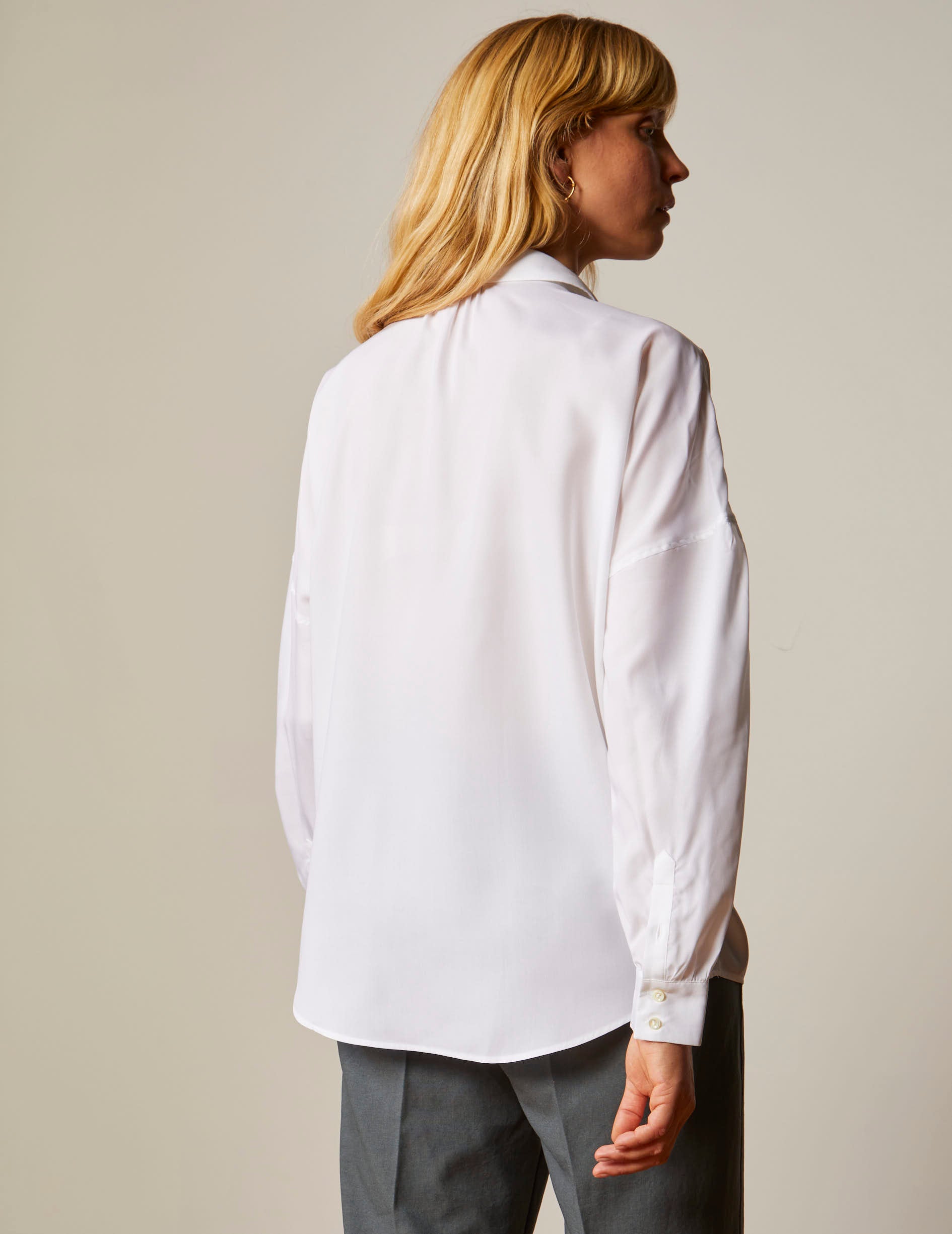 Oversized white Crystal shirt - Tencel