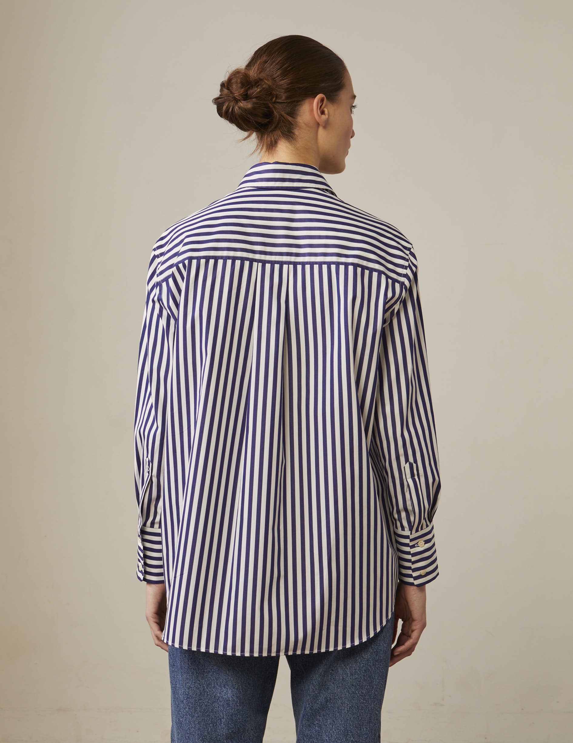 Blue striped Mathilde oversized shirt - Cotton