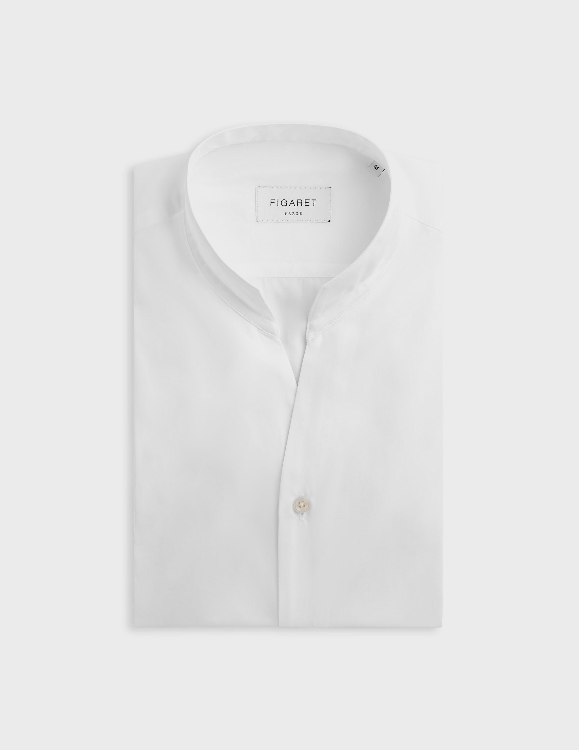 White Carl shirt - Poplin - Open straight Collar