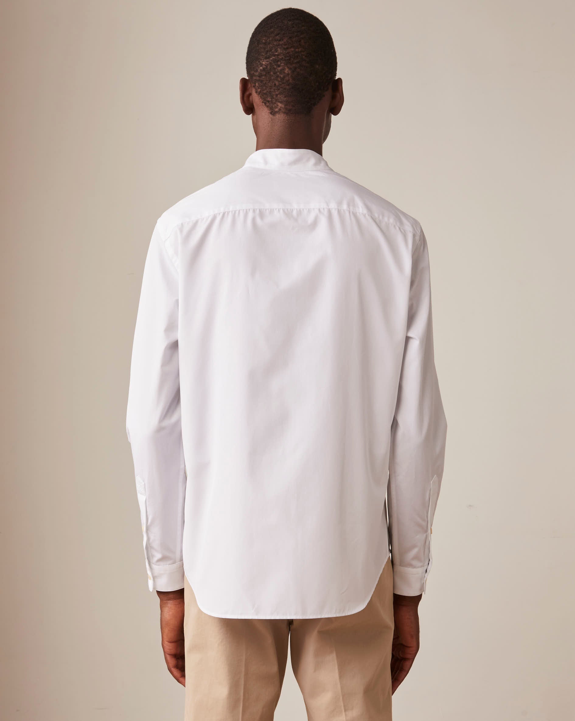 White Carl shirt - Poplin - Open straight Collar