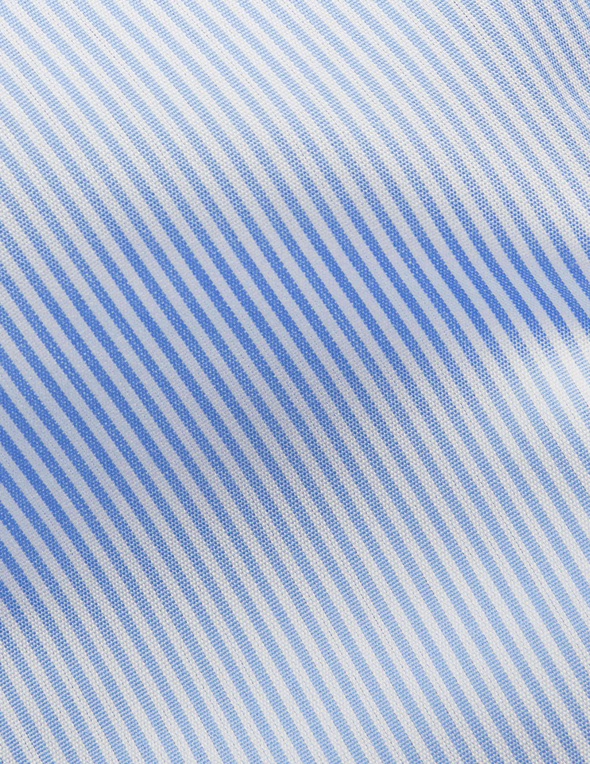 Classic blue striped shirt - Poplin - Figaret Collar