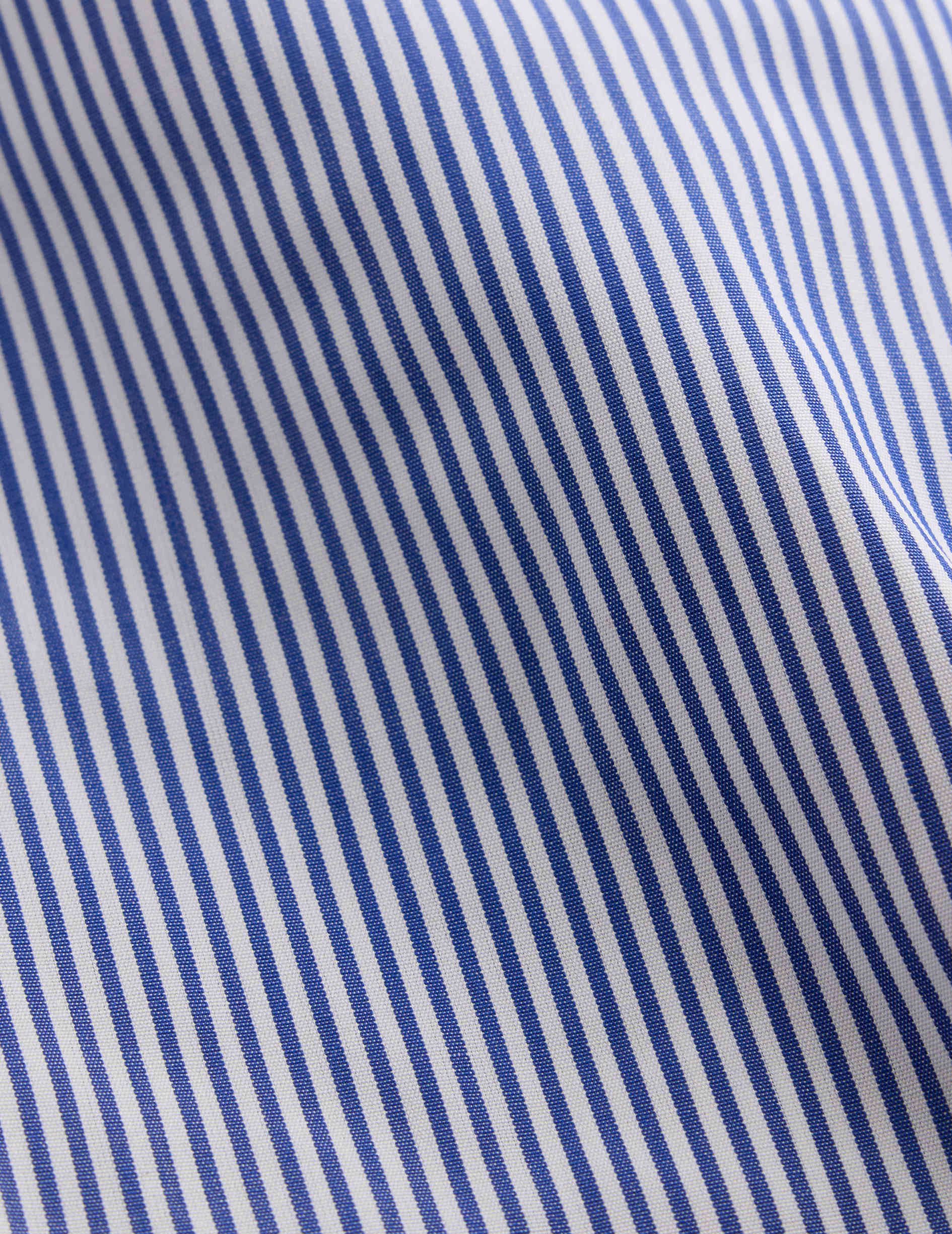 Classic blue striped shirt - Poplin - Figaret Collar